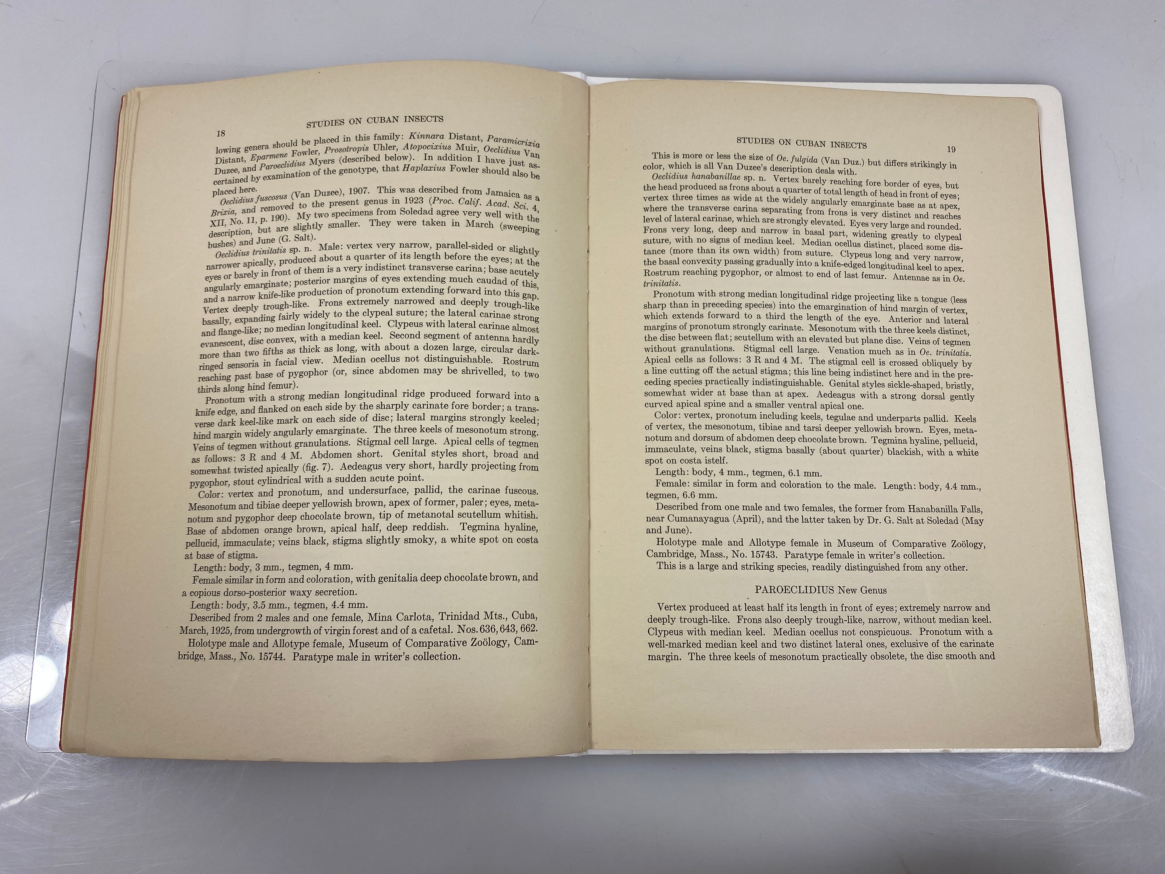 Studies on Cuban Insects I Harvard University Press 1928 Library Bound HC
