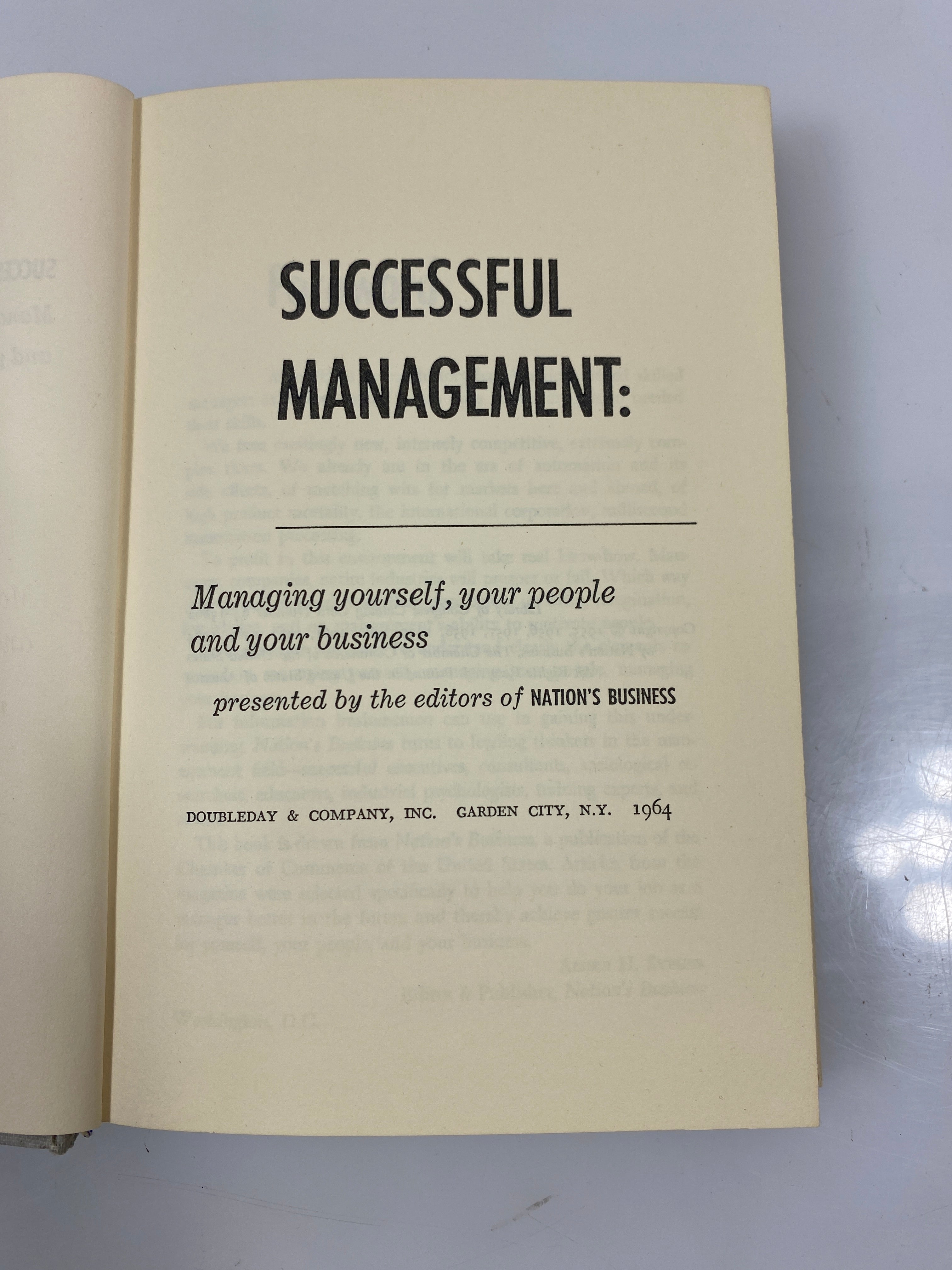 Successful Management Editors of Nation's Business 1964 HC