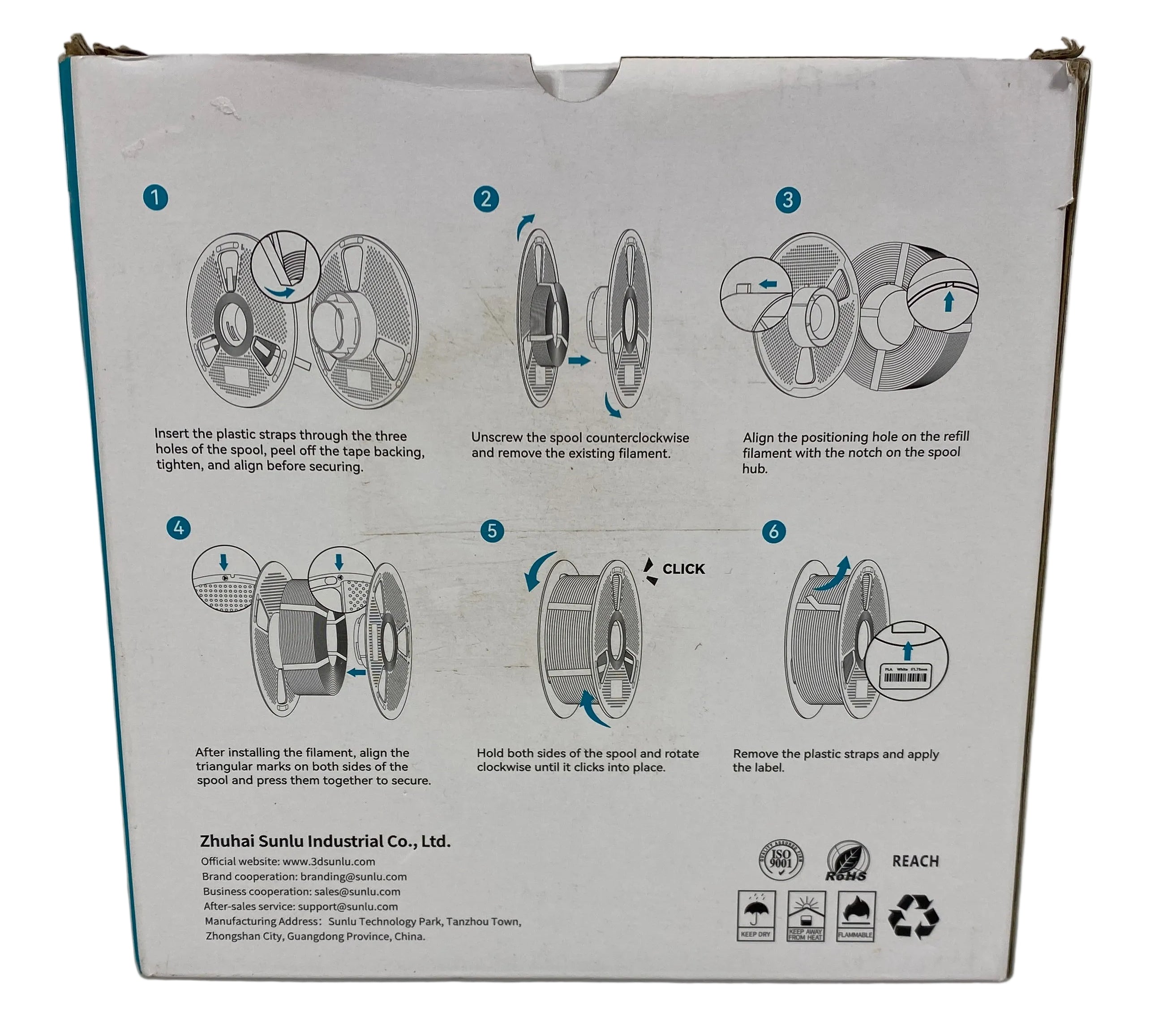 Sunlu Transparent 3D Printing Filament Spool *New*