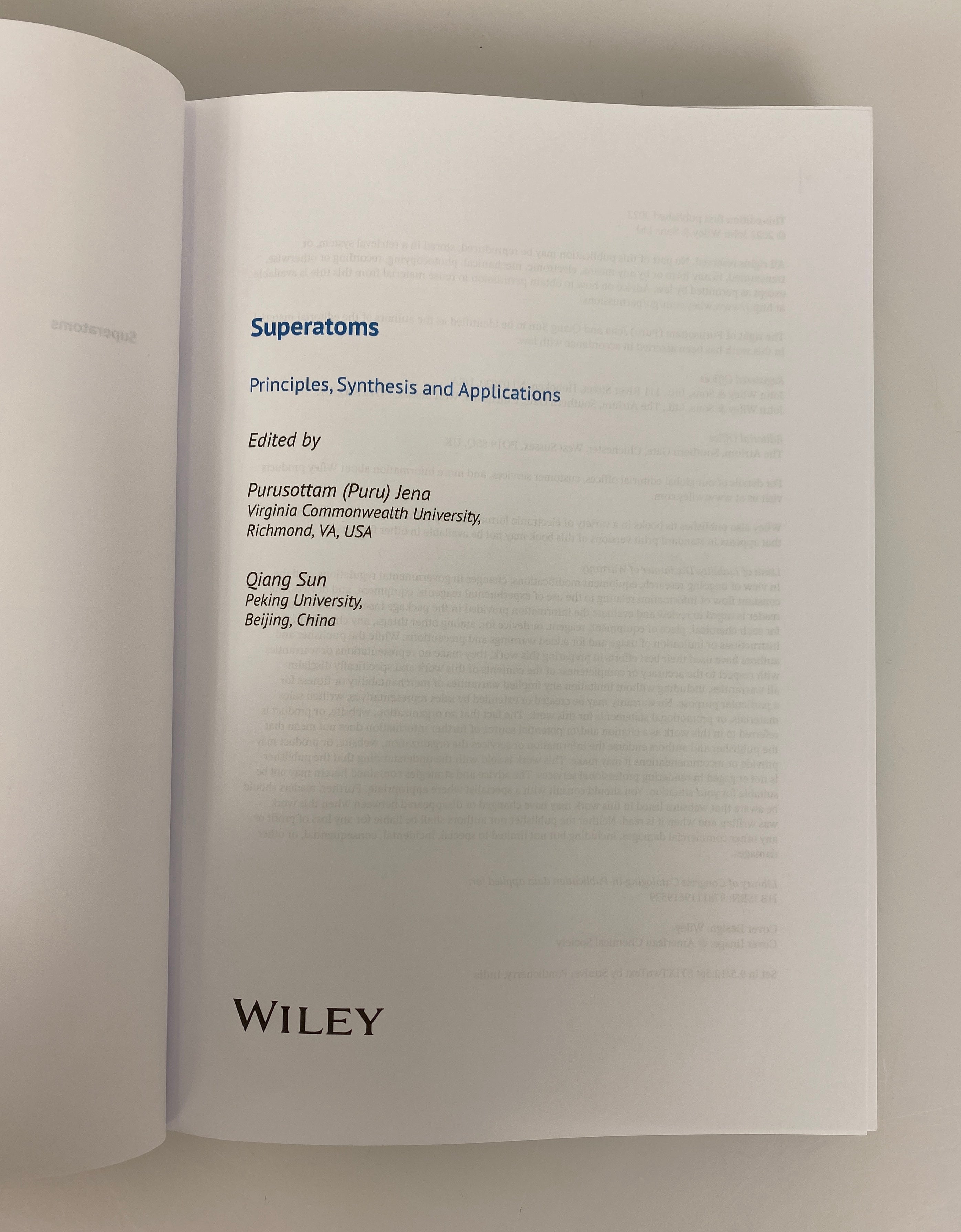 Superatoms by Jena/Sun 2022 First Edition Signed & Inscribed HC Copy