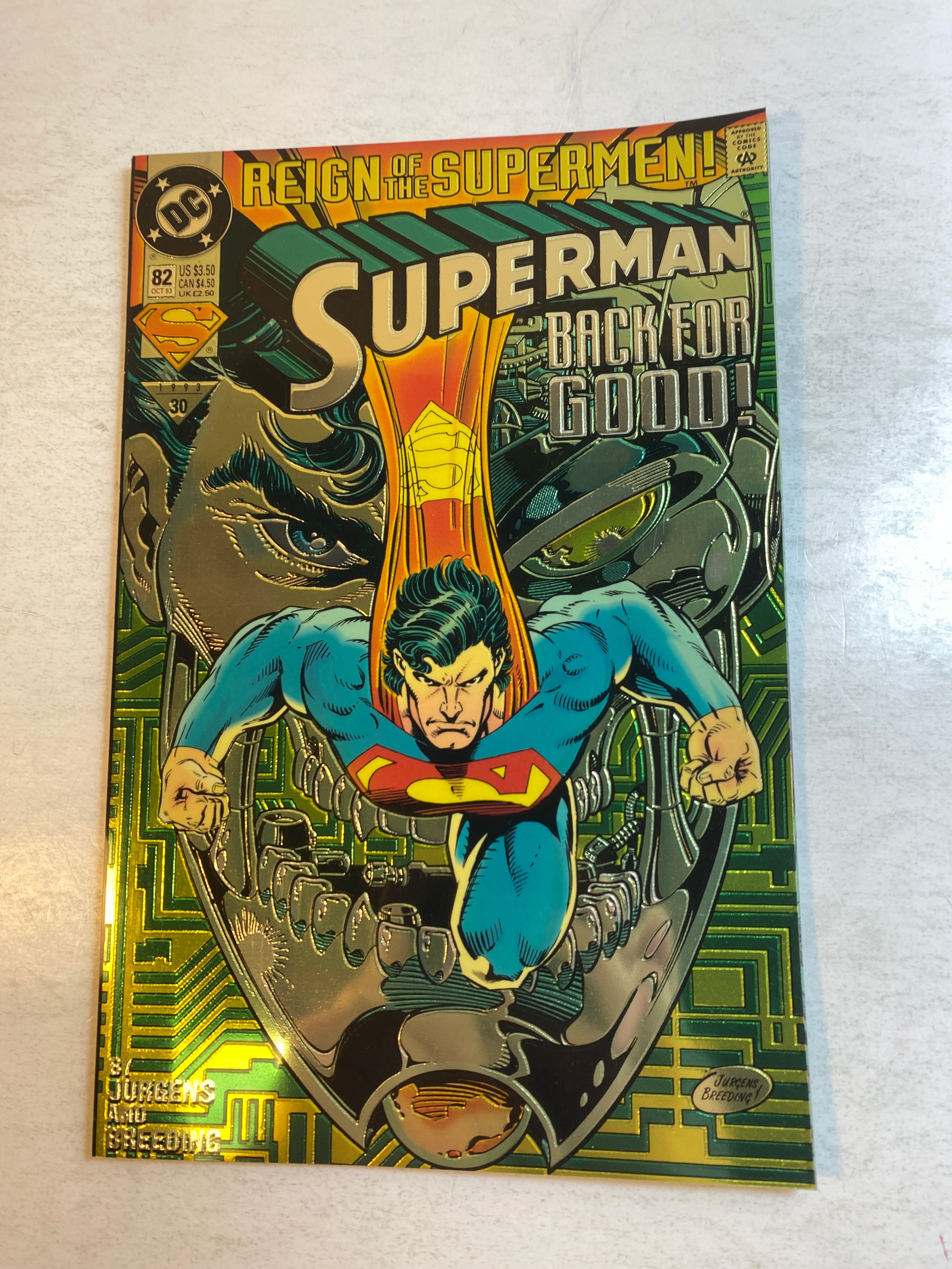 Superman #82 Back for Good! DC Comic Metal Variant 1993
