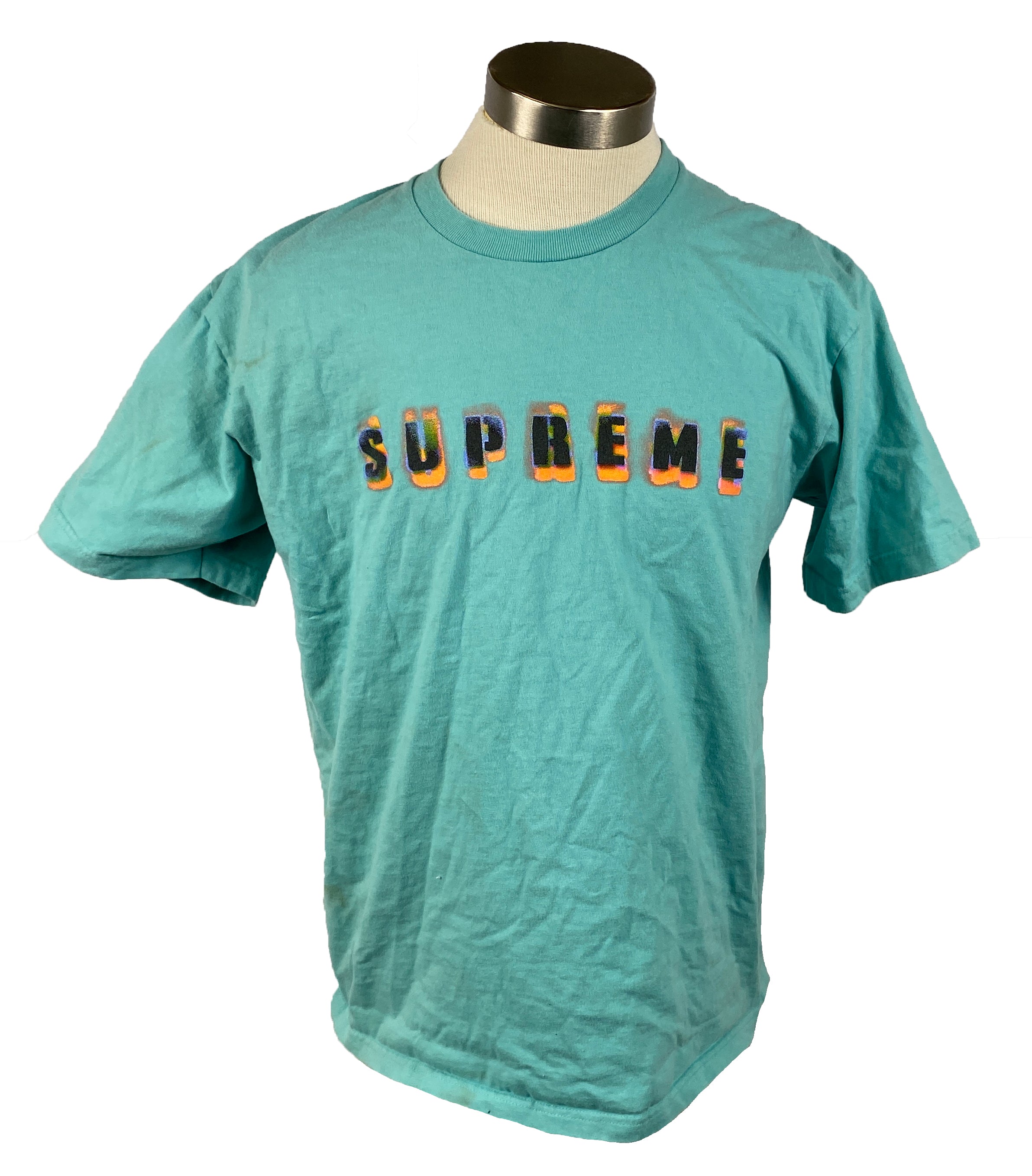 Supreme Teal Stencil Tee Men's Size Large