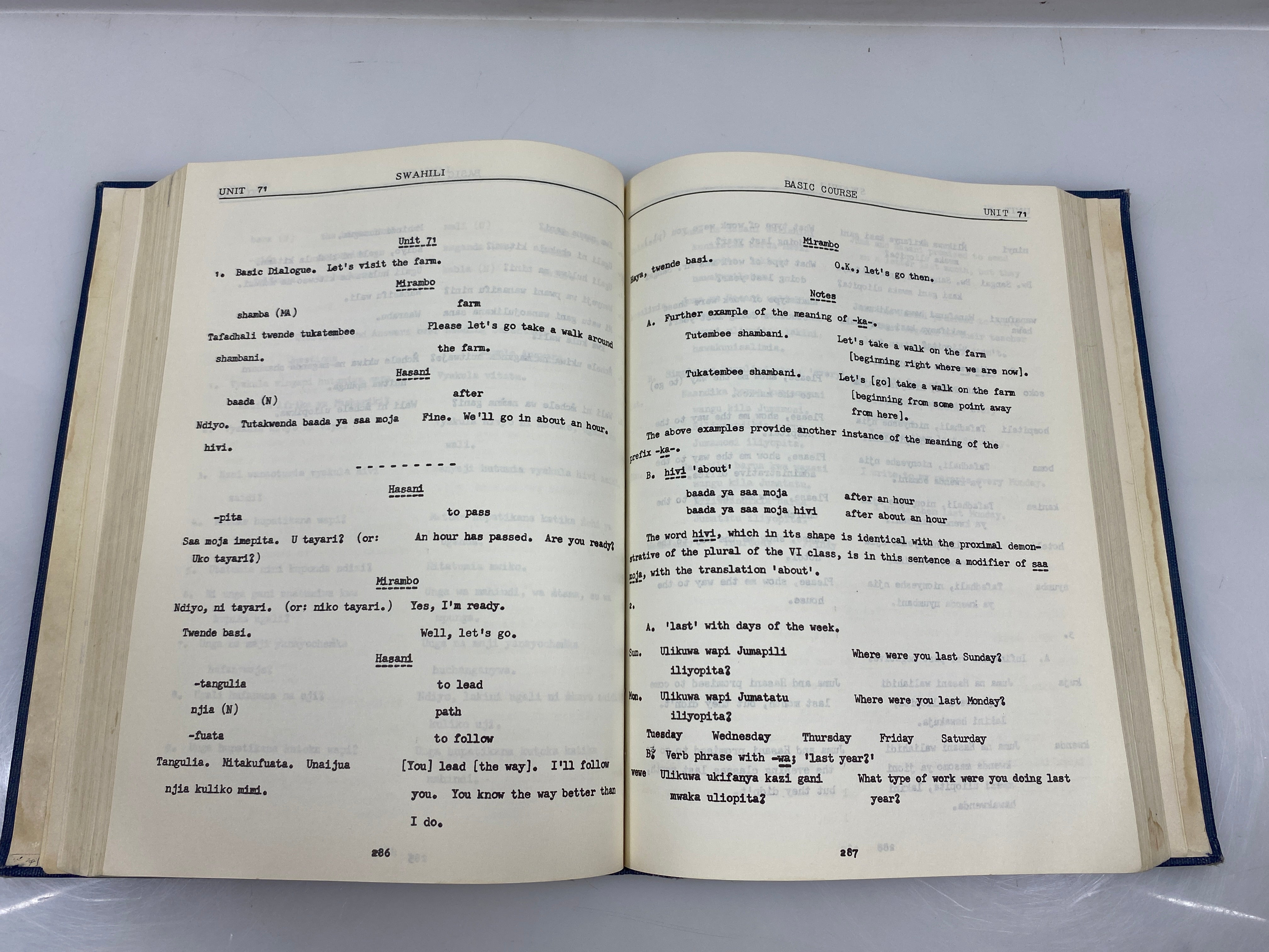 Swahili Basic Course Foreign Service Institute Ex-library 1963 HC