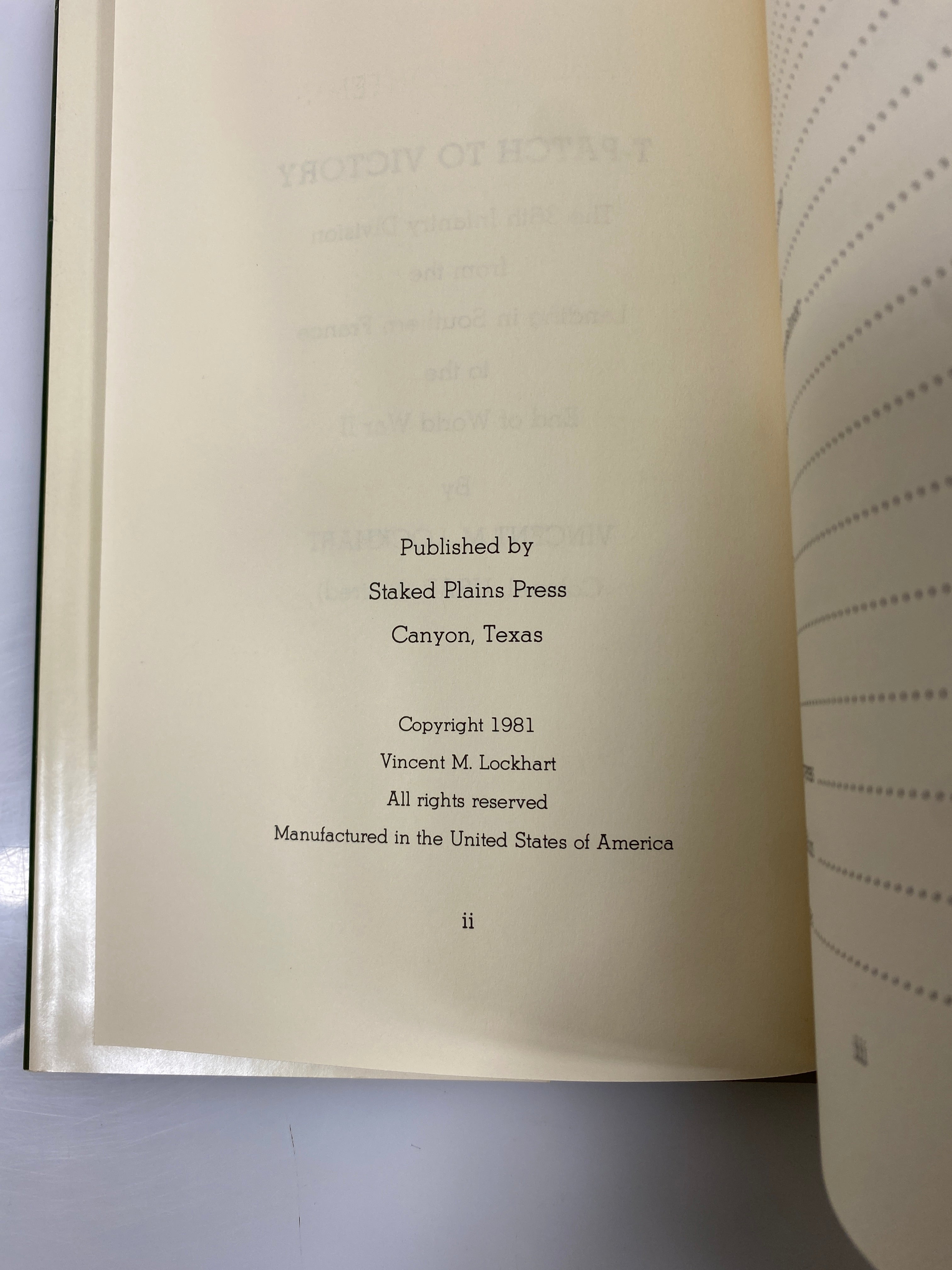 T-Patch to Victor by Lockhart 1981 HCDJ