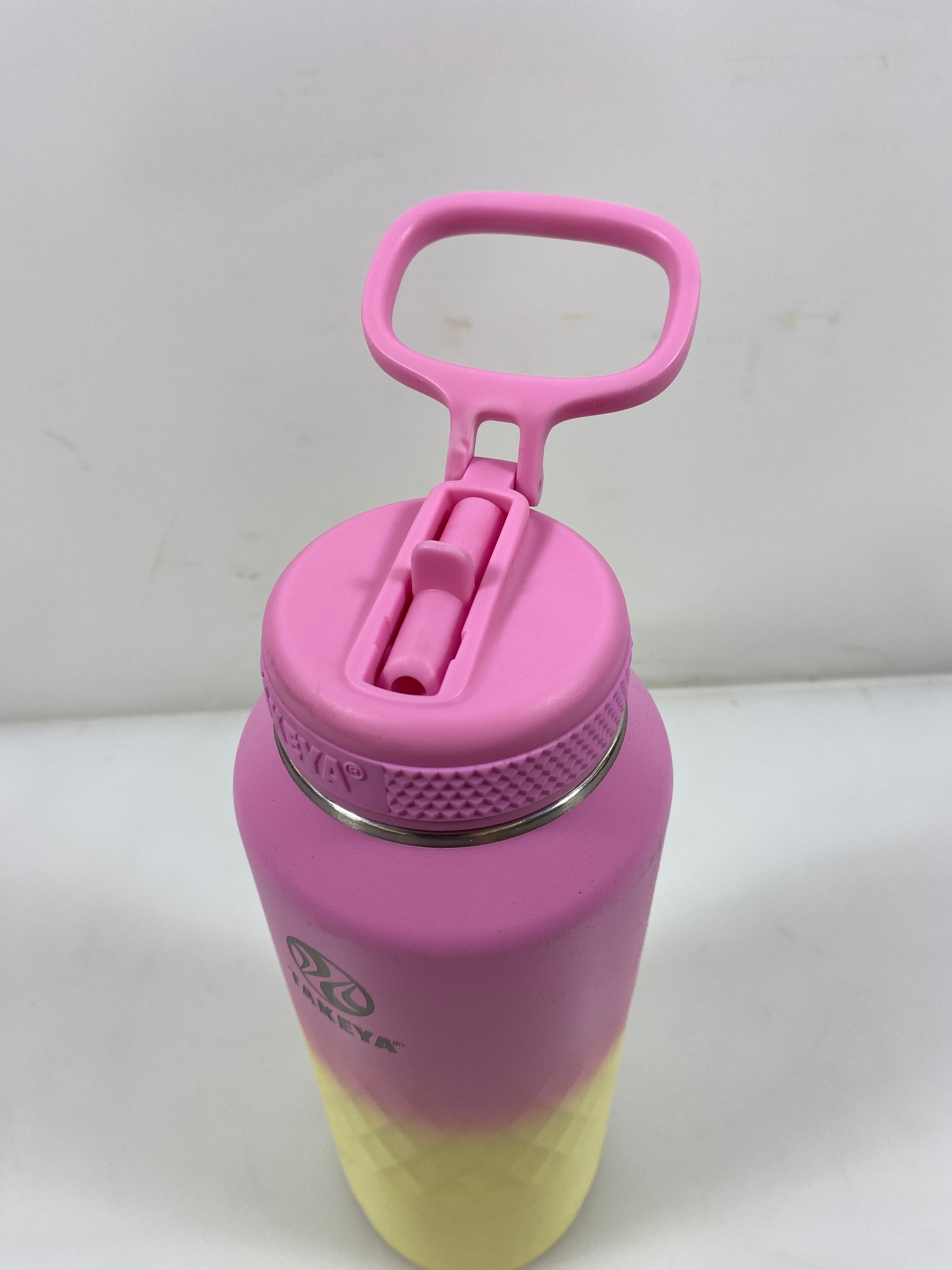 Takeya Pink & Yellow Insulated Water Bottle 40oz