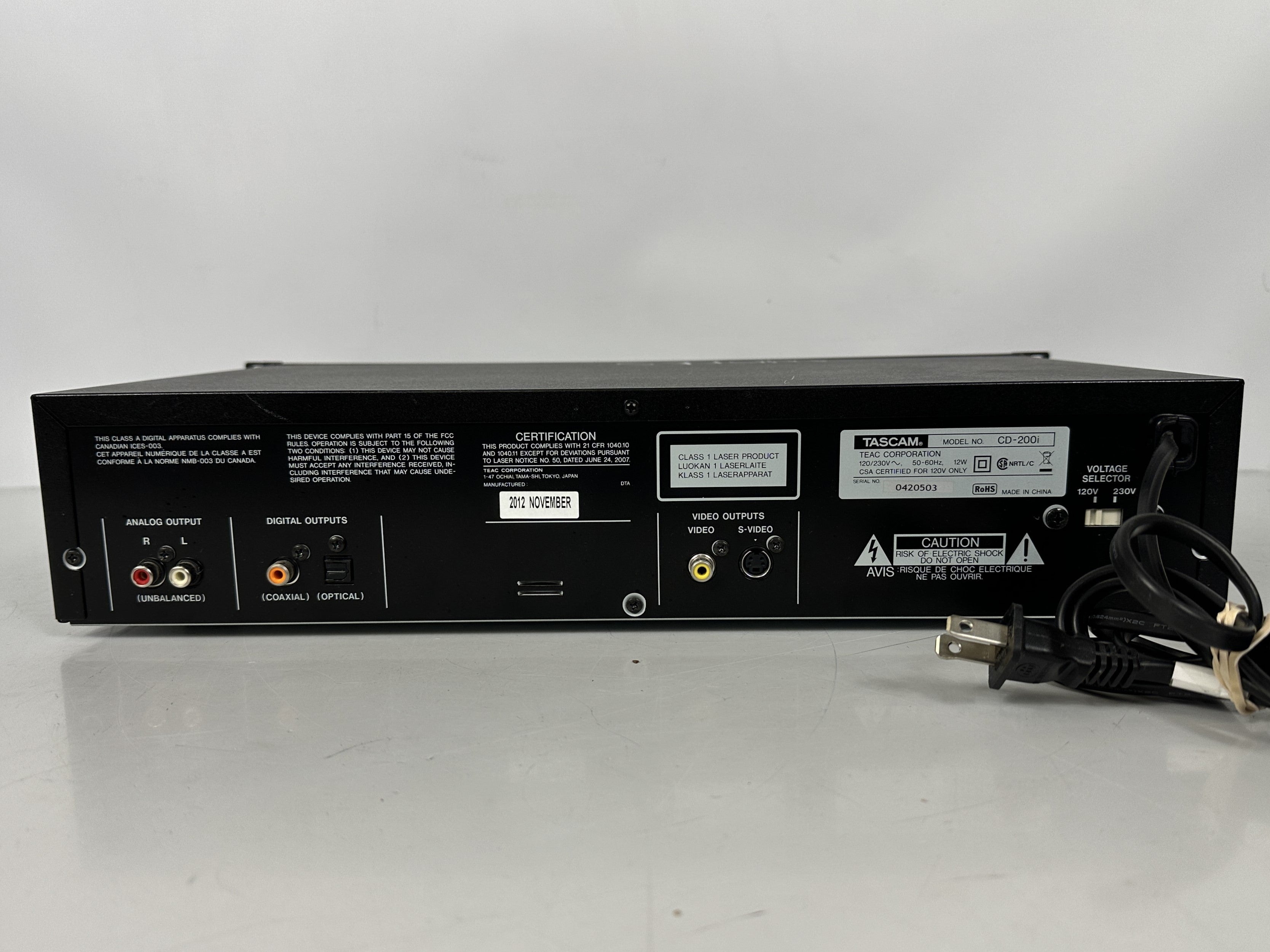 Tascam CD-200i Rack mountable CD