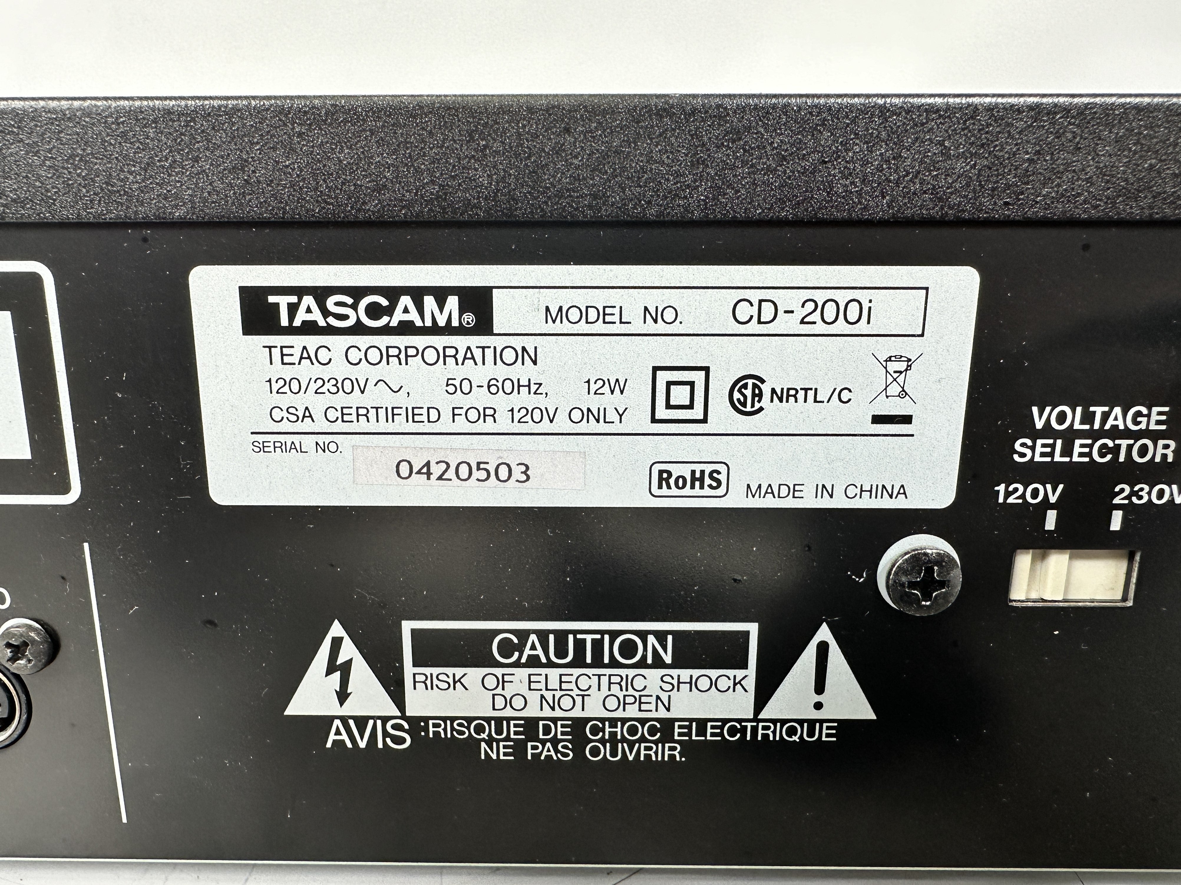 Tascam CD-200i Rack mountable CD