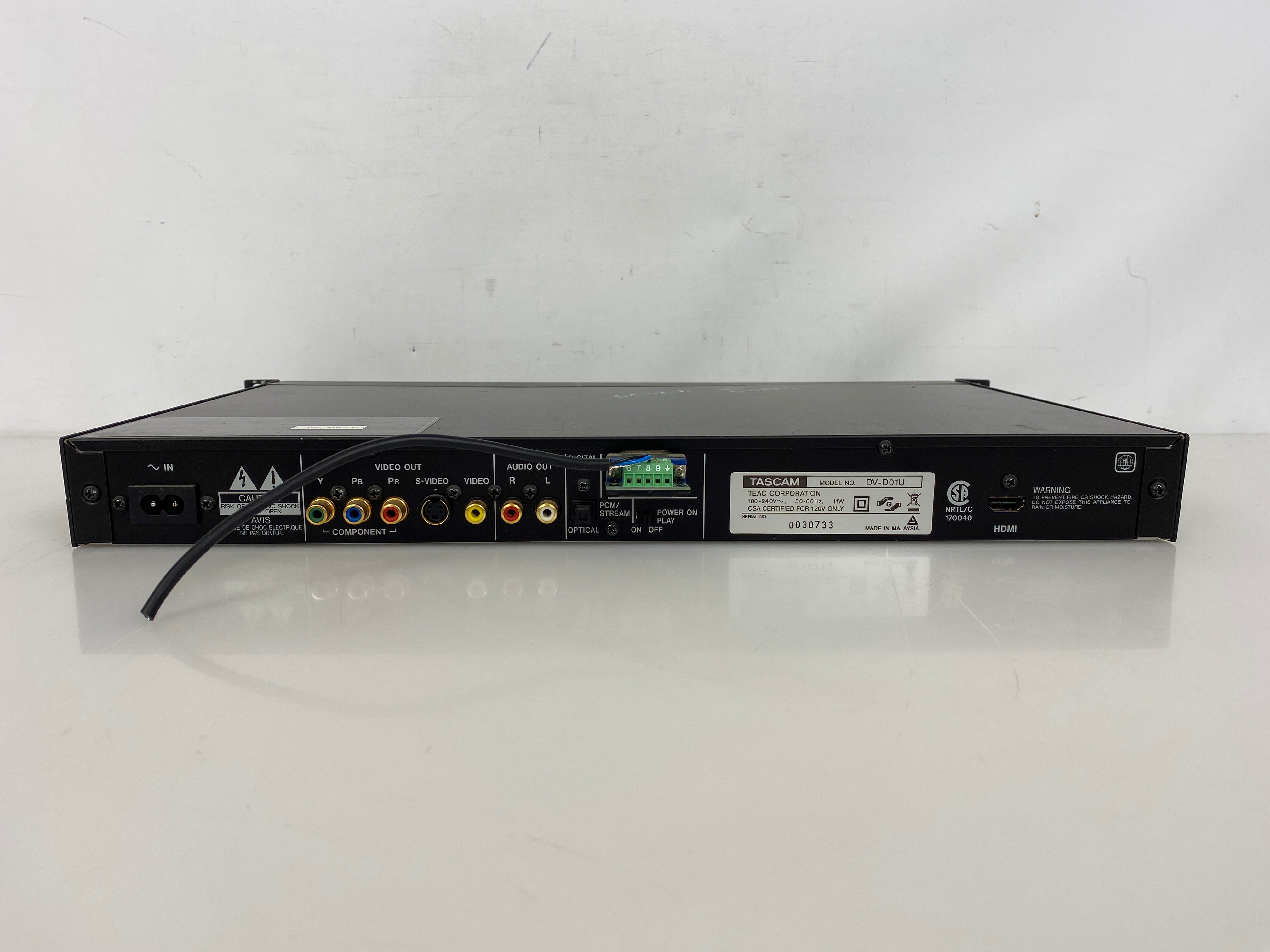 Tascam DV-D01U Rackmount DVD Player