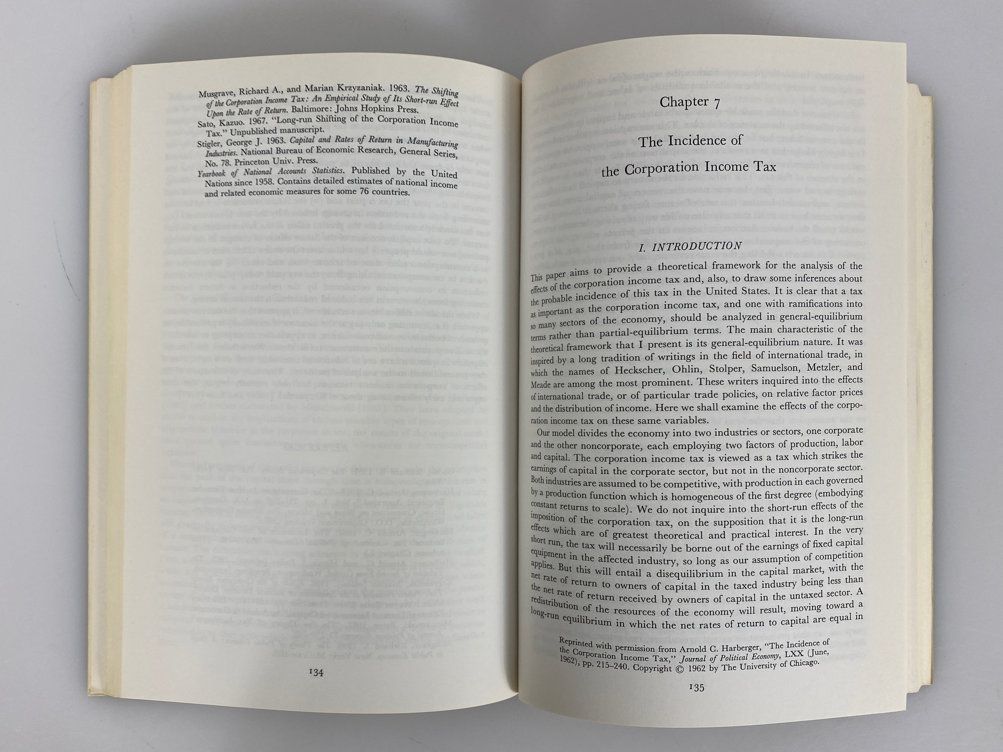 Taxation and Welfare by Arnold Harberger 1974 Vintage First Printing SC