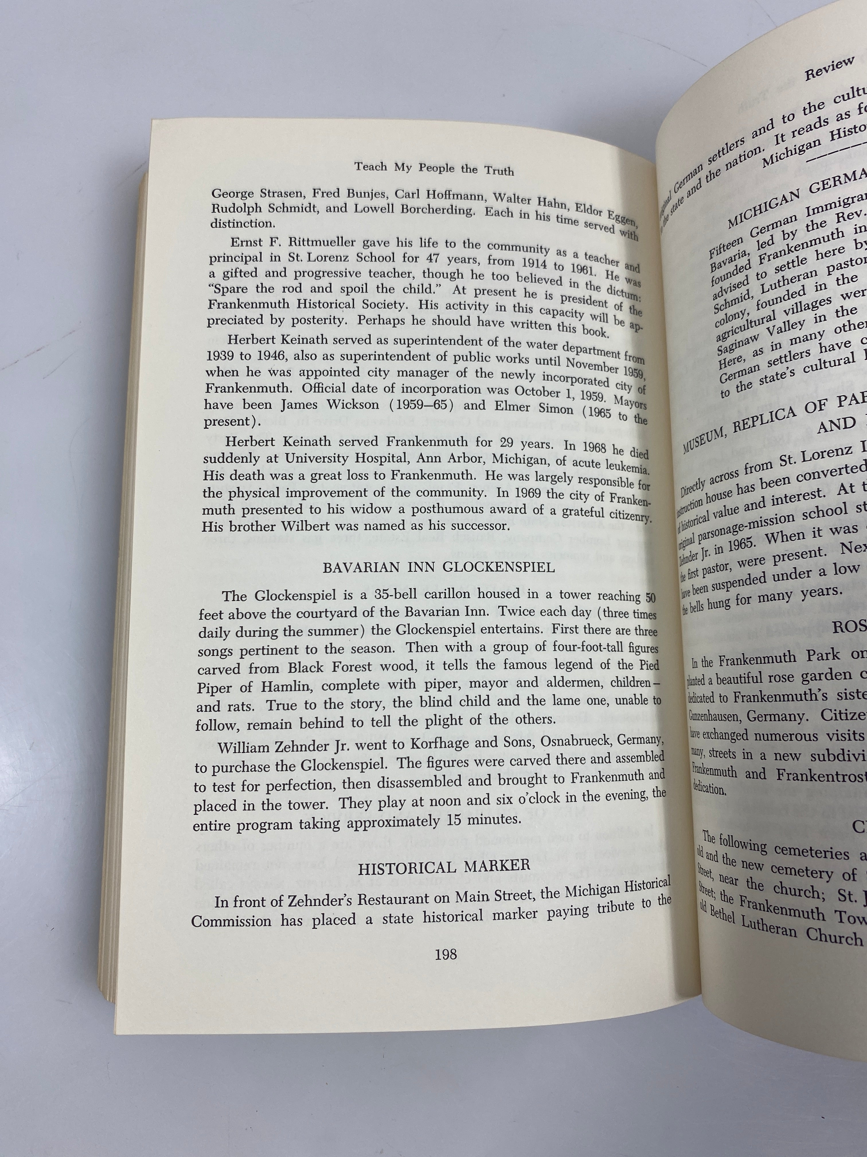 Teach My People the Truth Story of Frankenmuth by Zehnder 1970 SC