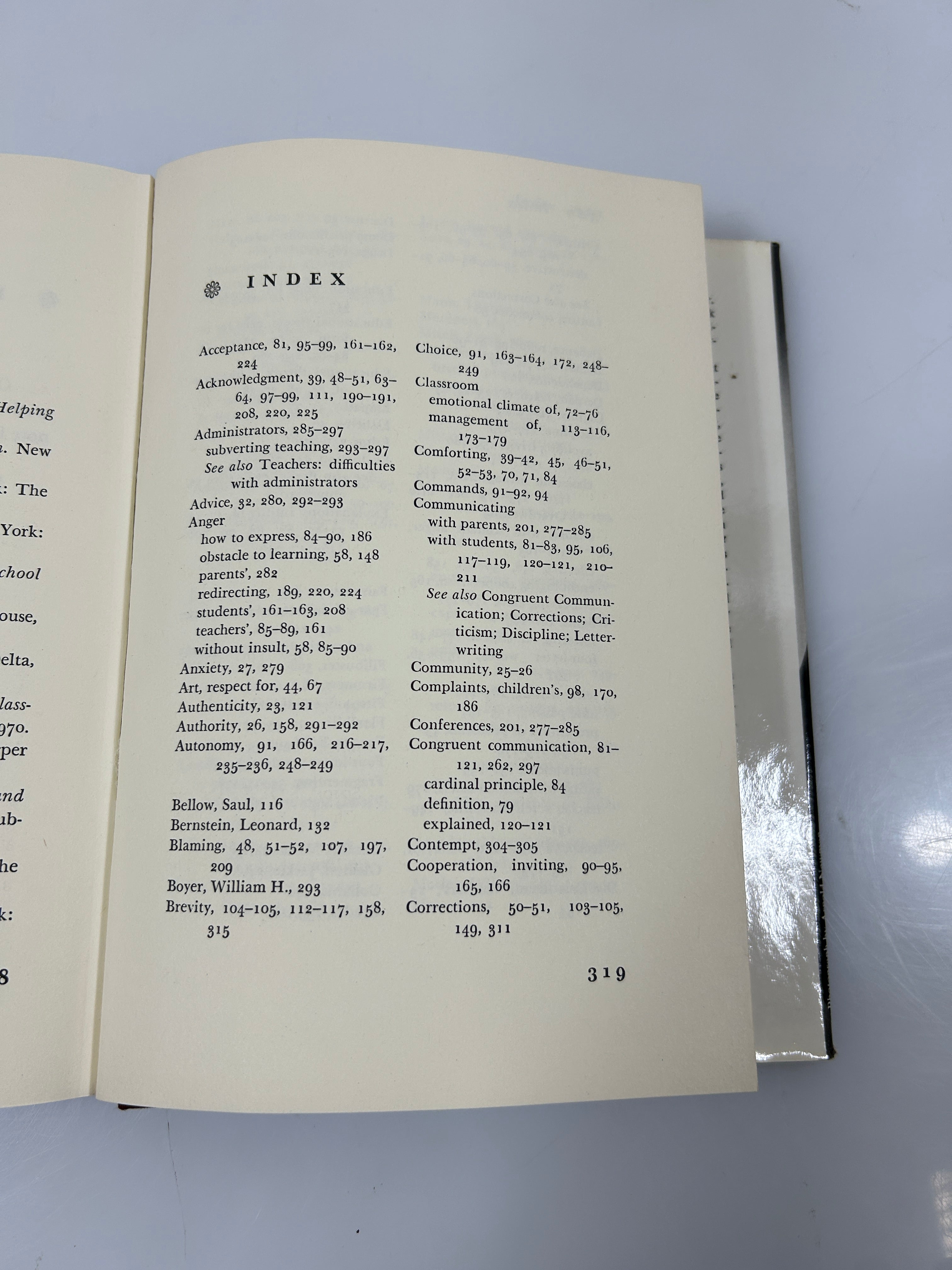 Teacher & Child by Haim Ginott First Printing Macmillan 1972 HCDJ