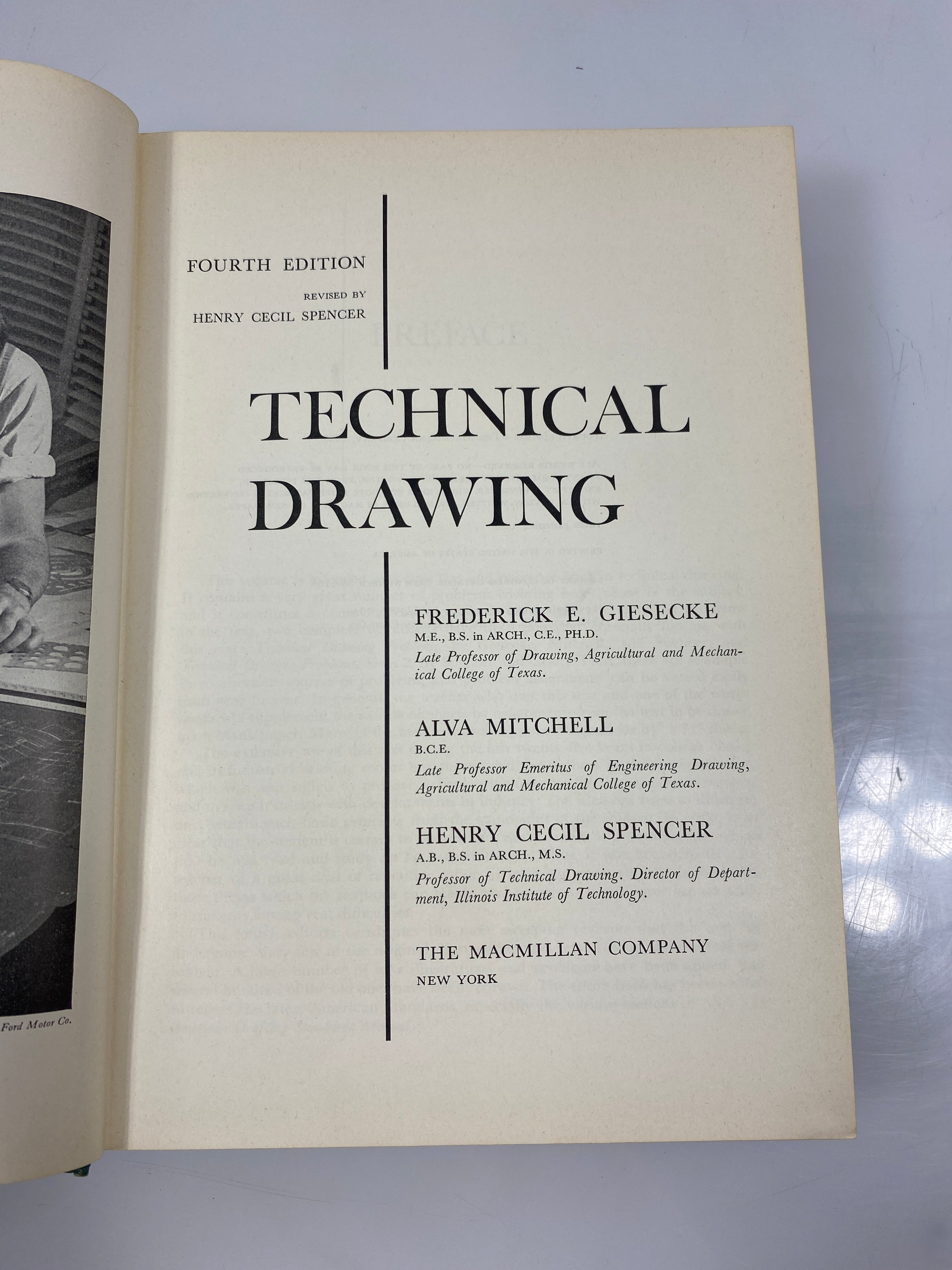 Technical Drawing by Giesecke/Mitchell/Spencer 4th Ed. 3rd Print 1960 HC