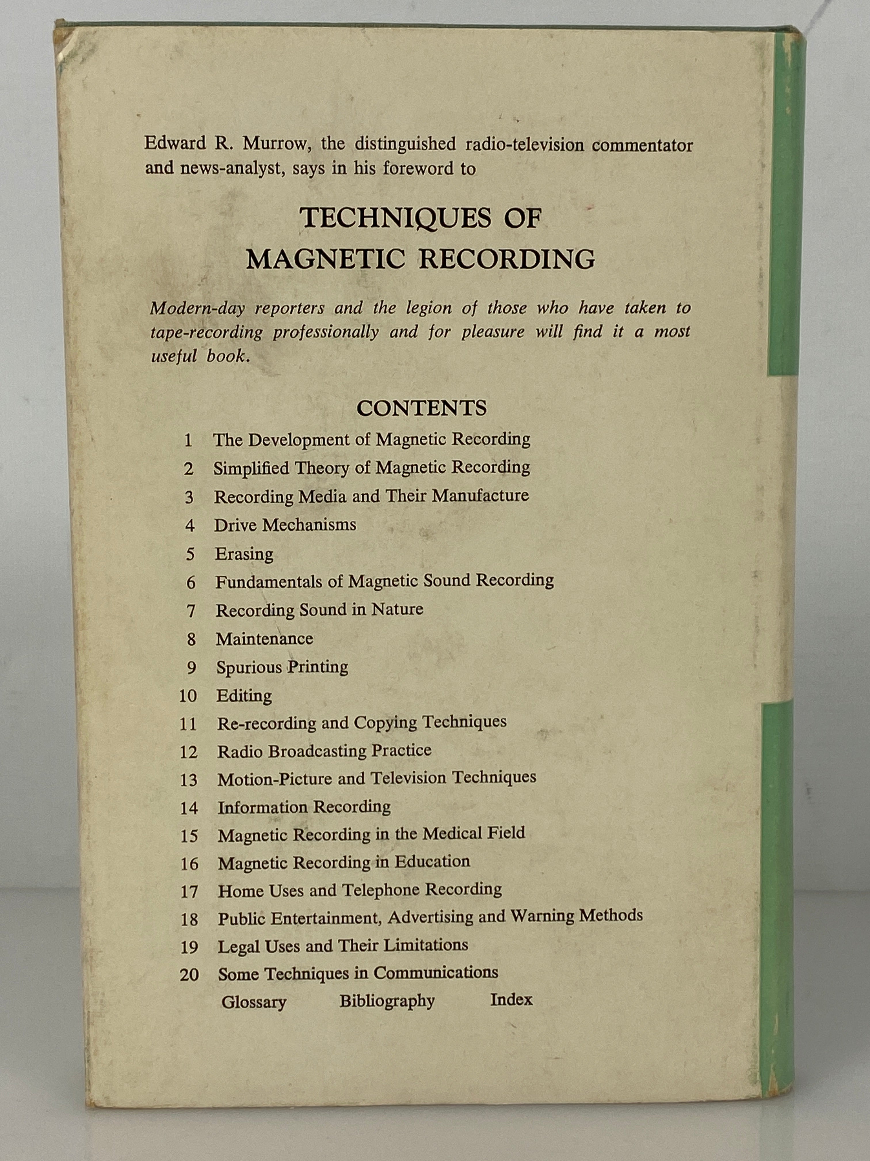Techniques of Magnetic Recording by Joes Tall 1958 1st Printing HC DJ