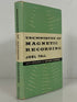 Techniques of Magnetic Recording by Joes Tall 1958 1st Printing HC DJ
