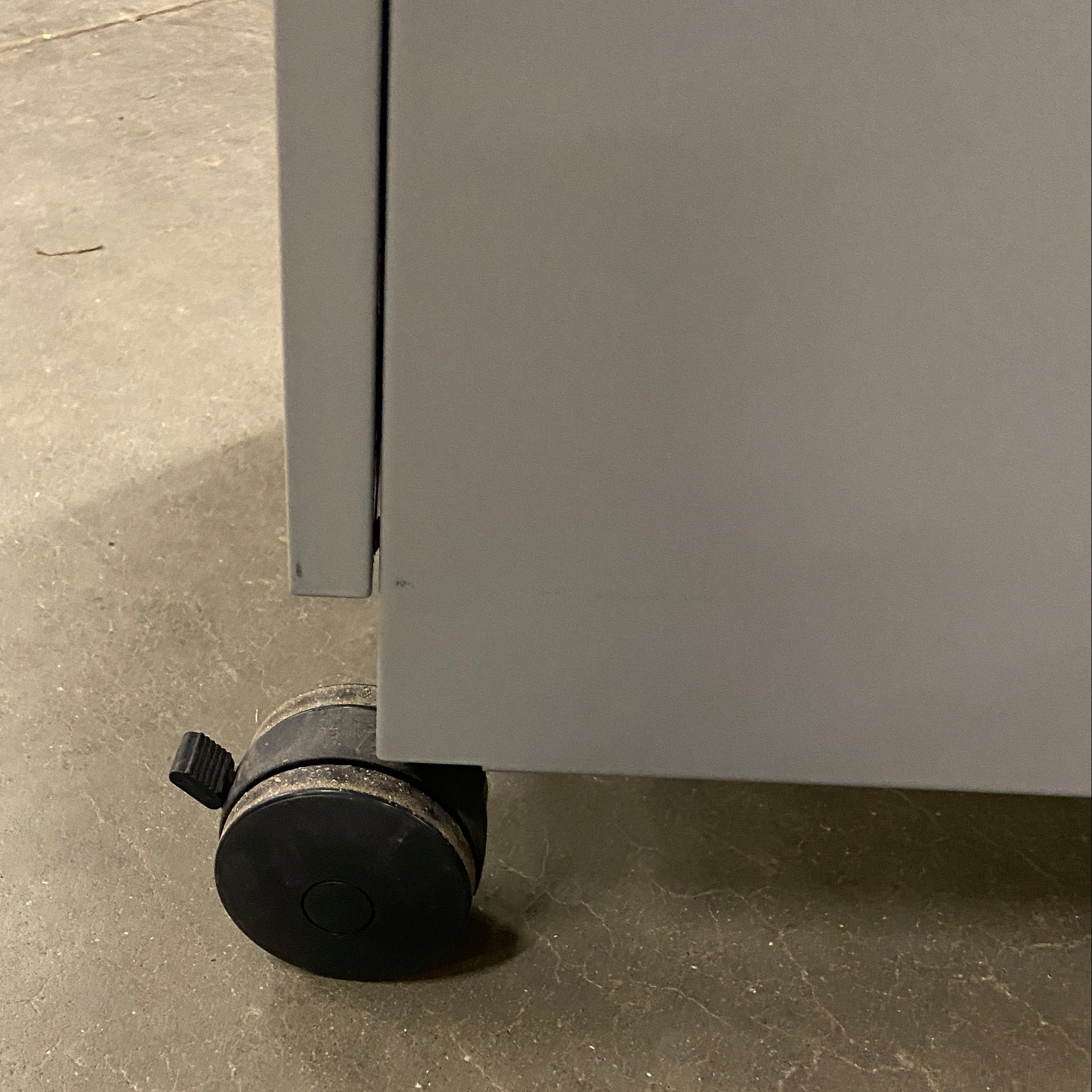 Teknion Furniture Systems Grey 2 Drawer Rolling File Cabinet