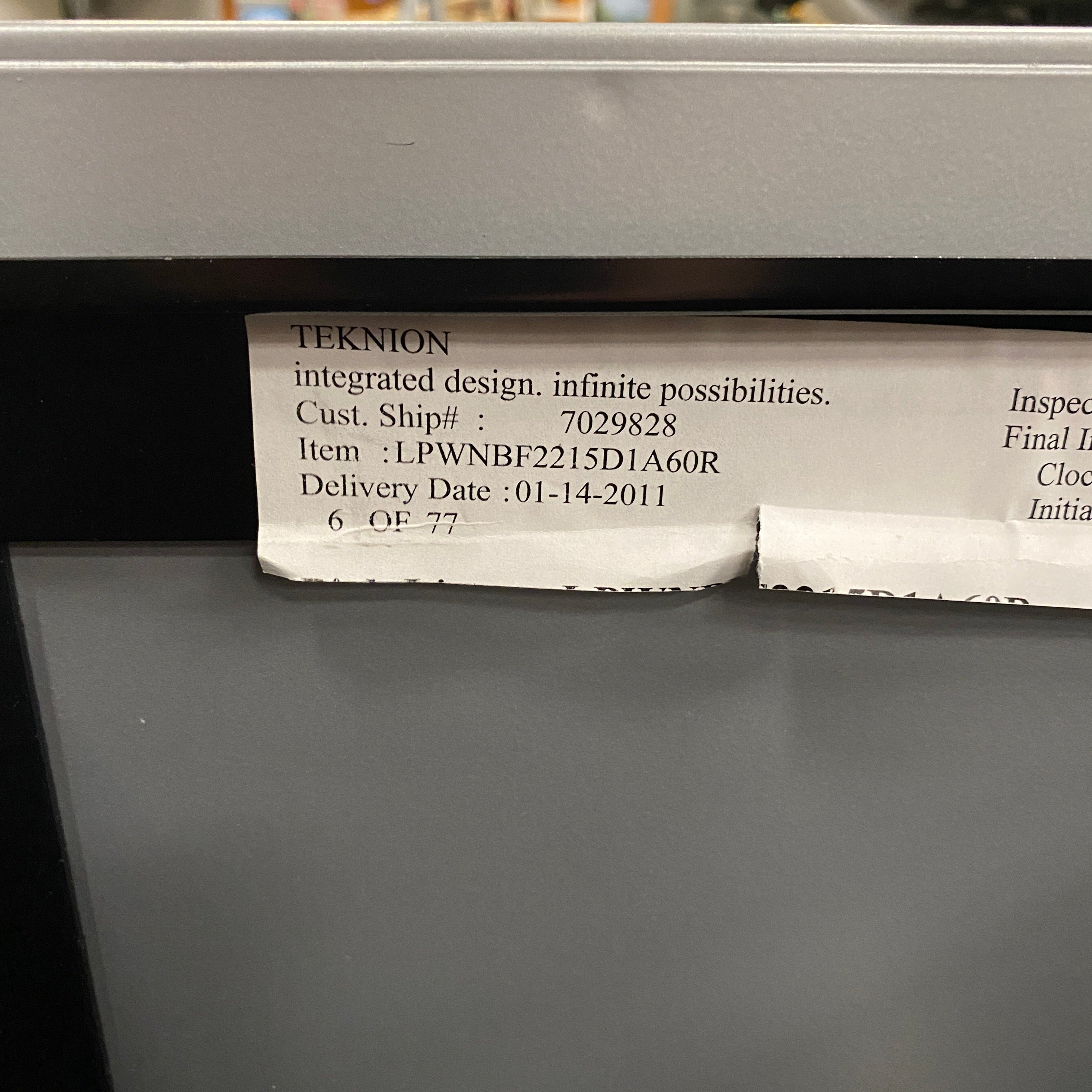 Teknion Furniture Systems Grey 2 Drawer Rolling File Cabinet