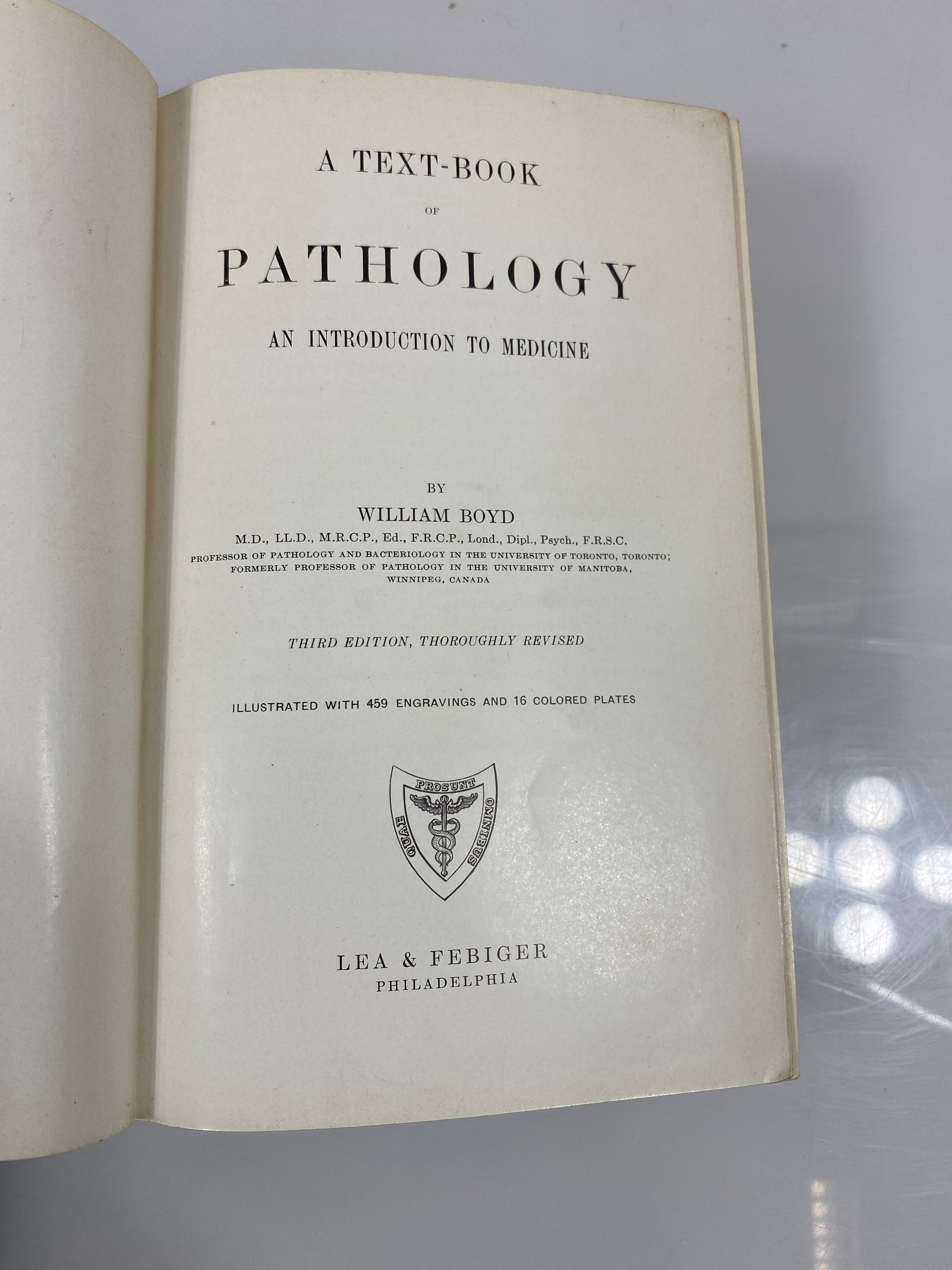 Text-Book of Pathology by Boyd 1941 HC