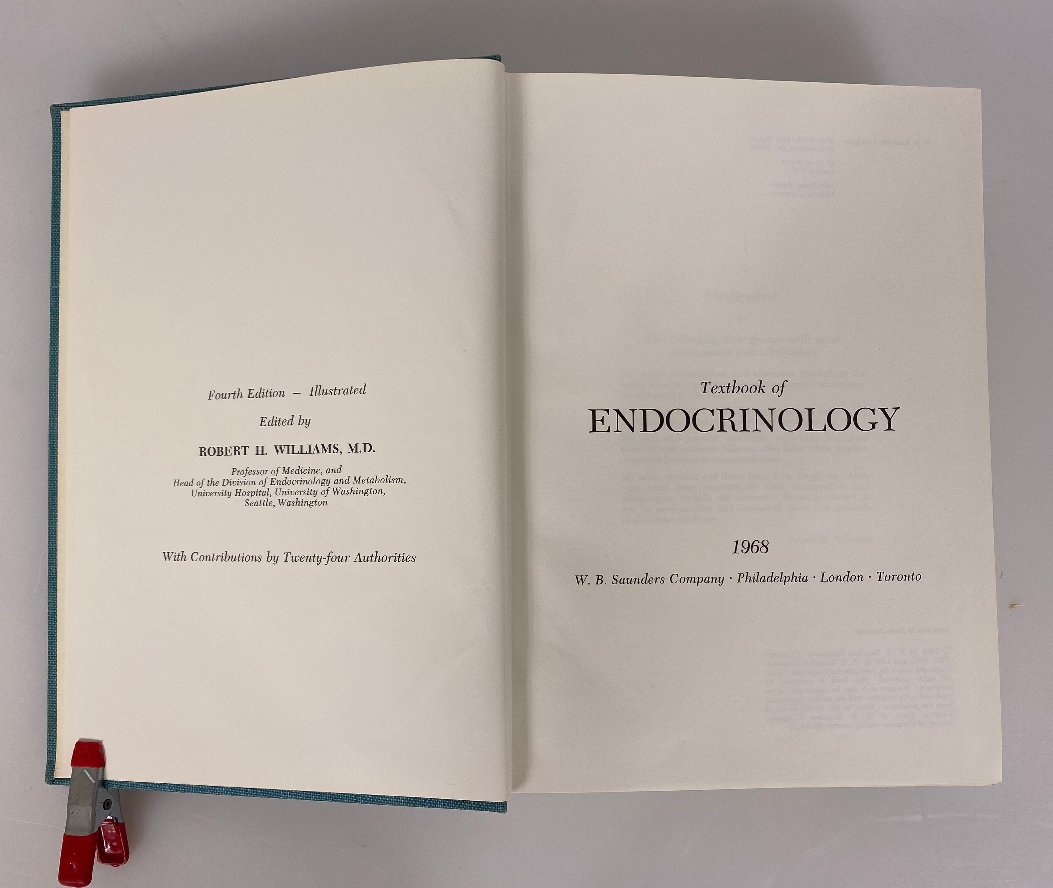 Textbook of Endocrinology Robert Williams 1968 Fourth Edition Vintage HC
