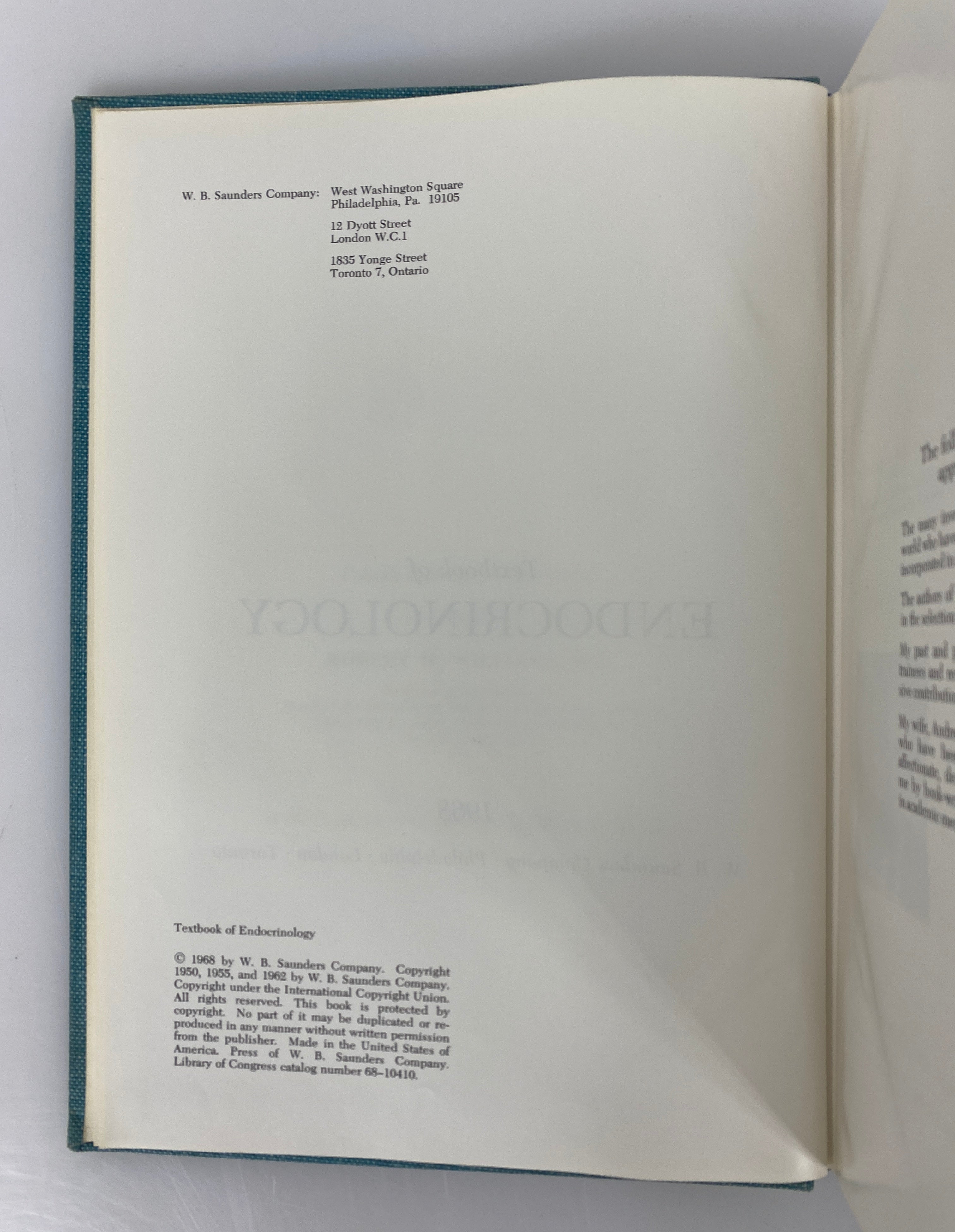 Textbook of Endocrinology Robert Williams 1968 Fourth Edition Vintage HC
