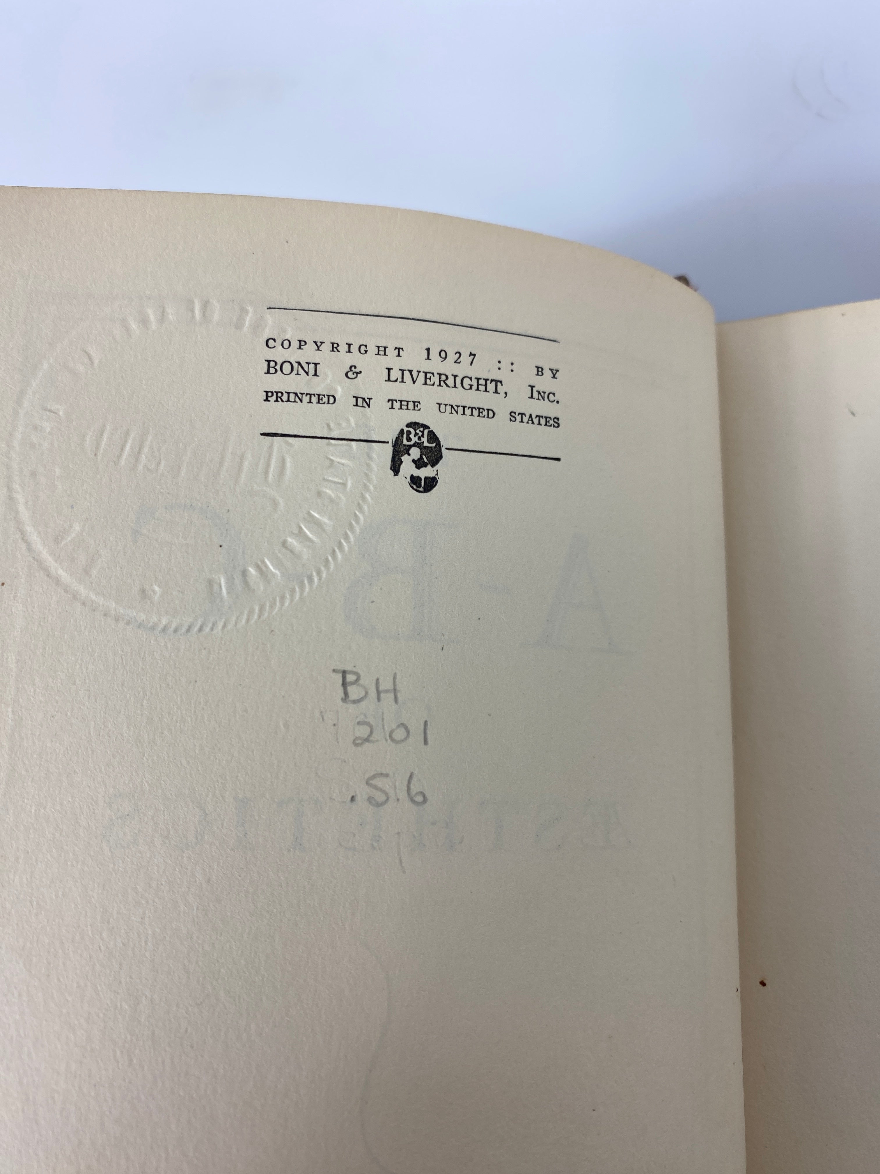 The ABC of Aesthetics by Leo Stein 1927 First Edition Ex-Library HC