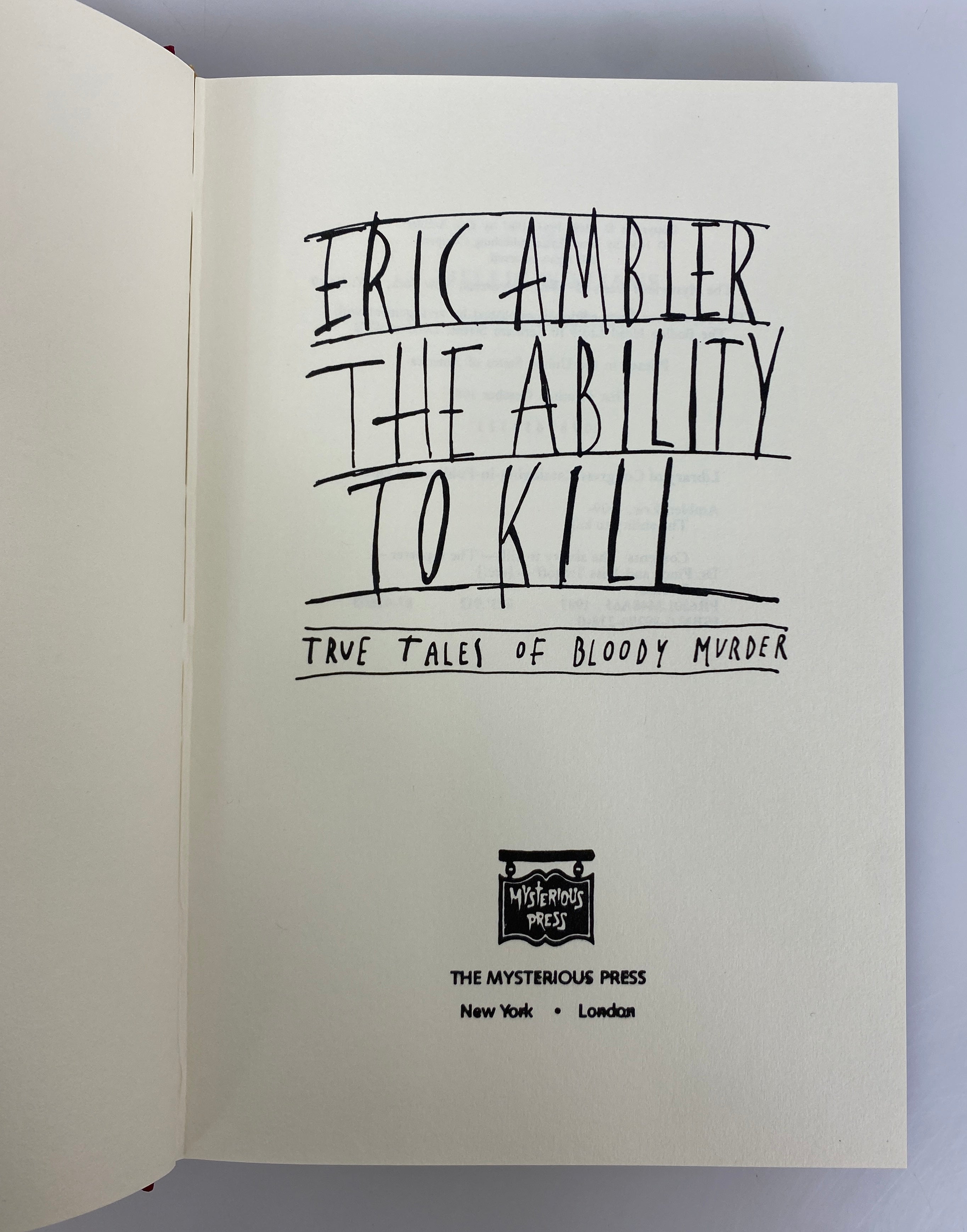 The Ability to Kill by Ambler 1987 Signed 102/250 Mysterious Press w Slipcase