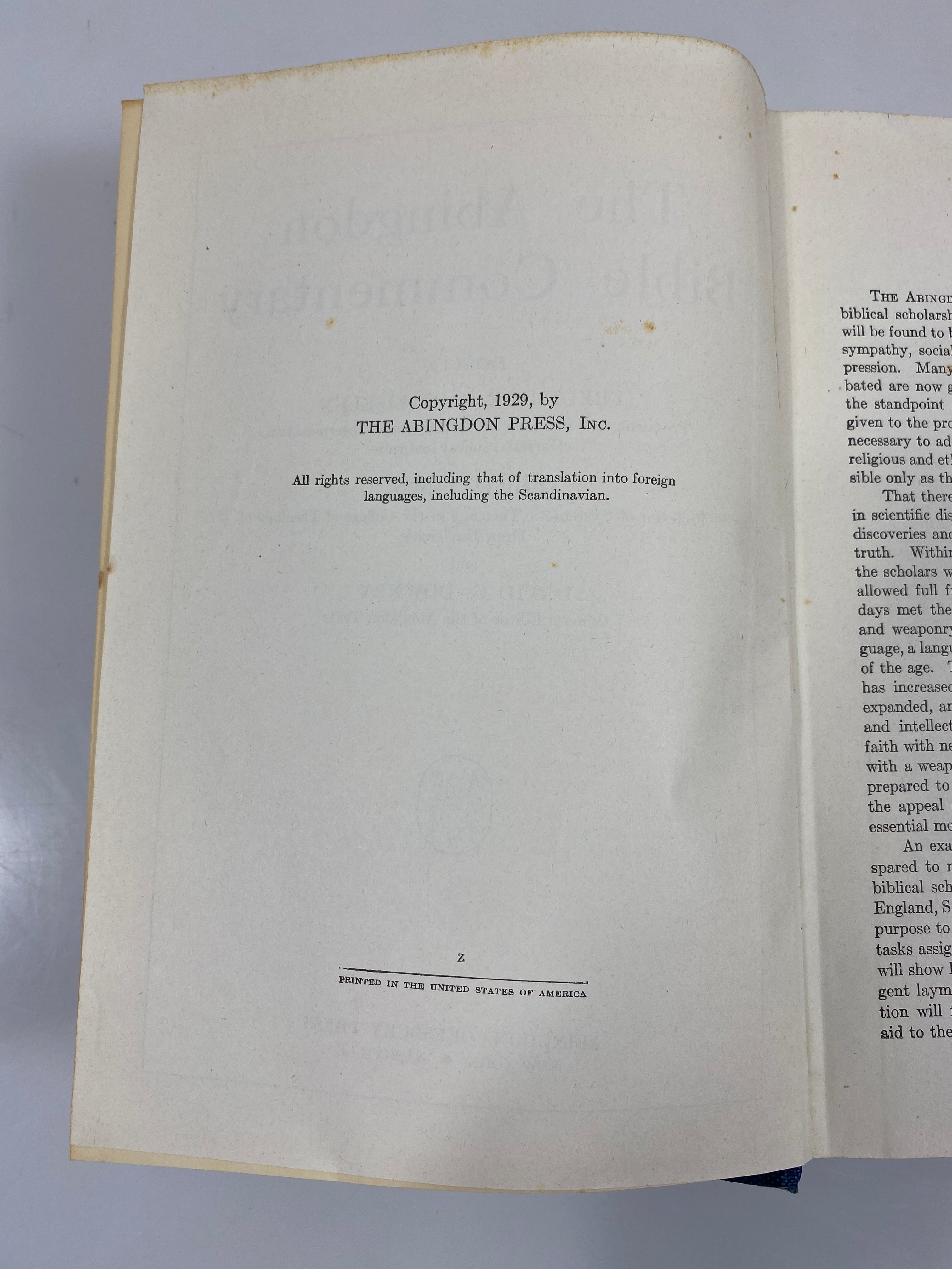 The Abingdon Bible Commentary 1929 HC