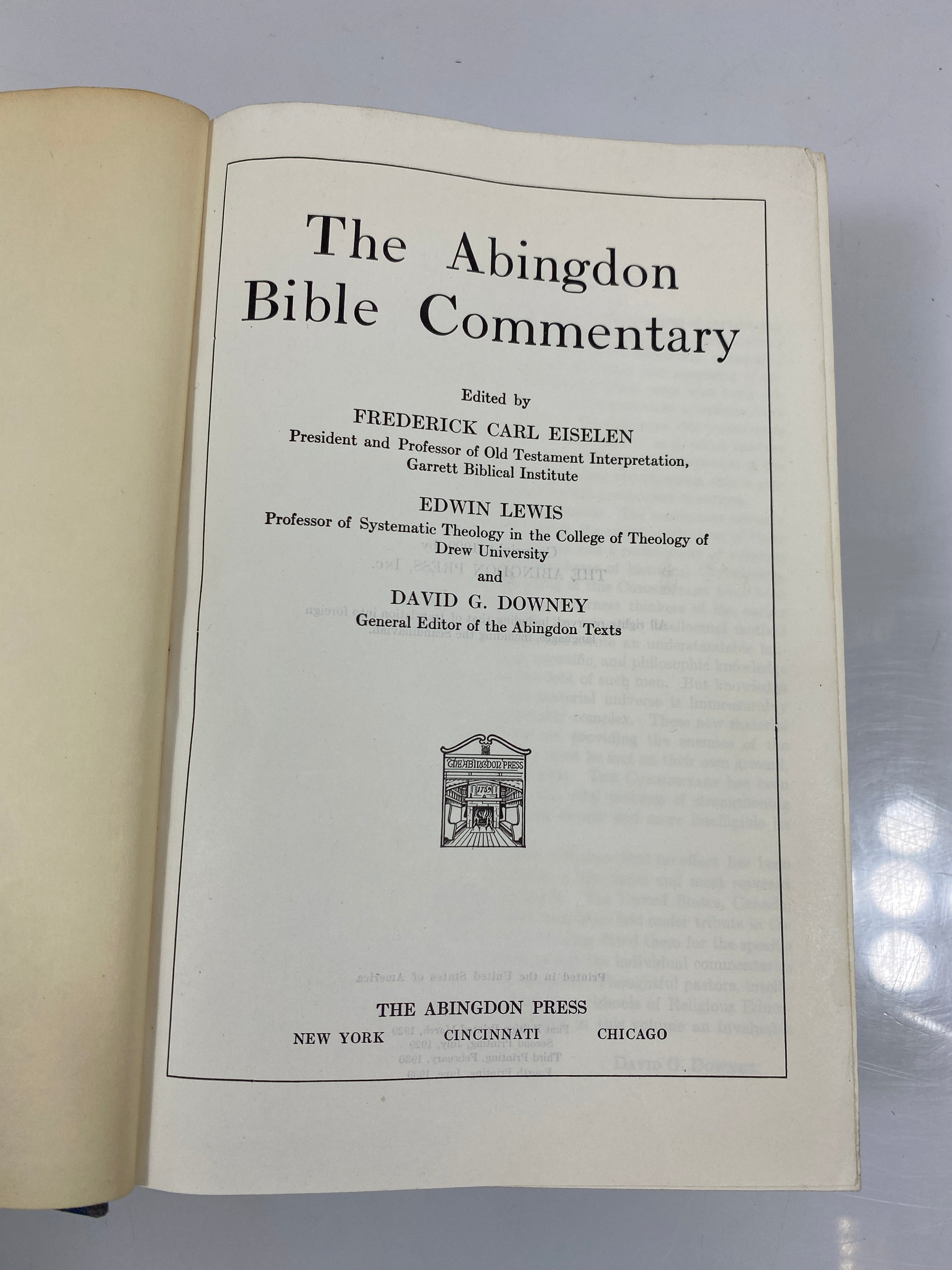 The Abingdon Bible Commentary by Eiselen/Lewis/Downey 1939 HC
