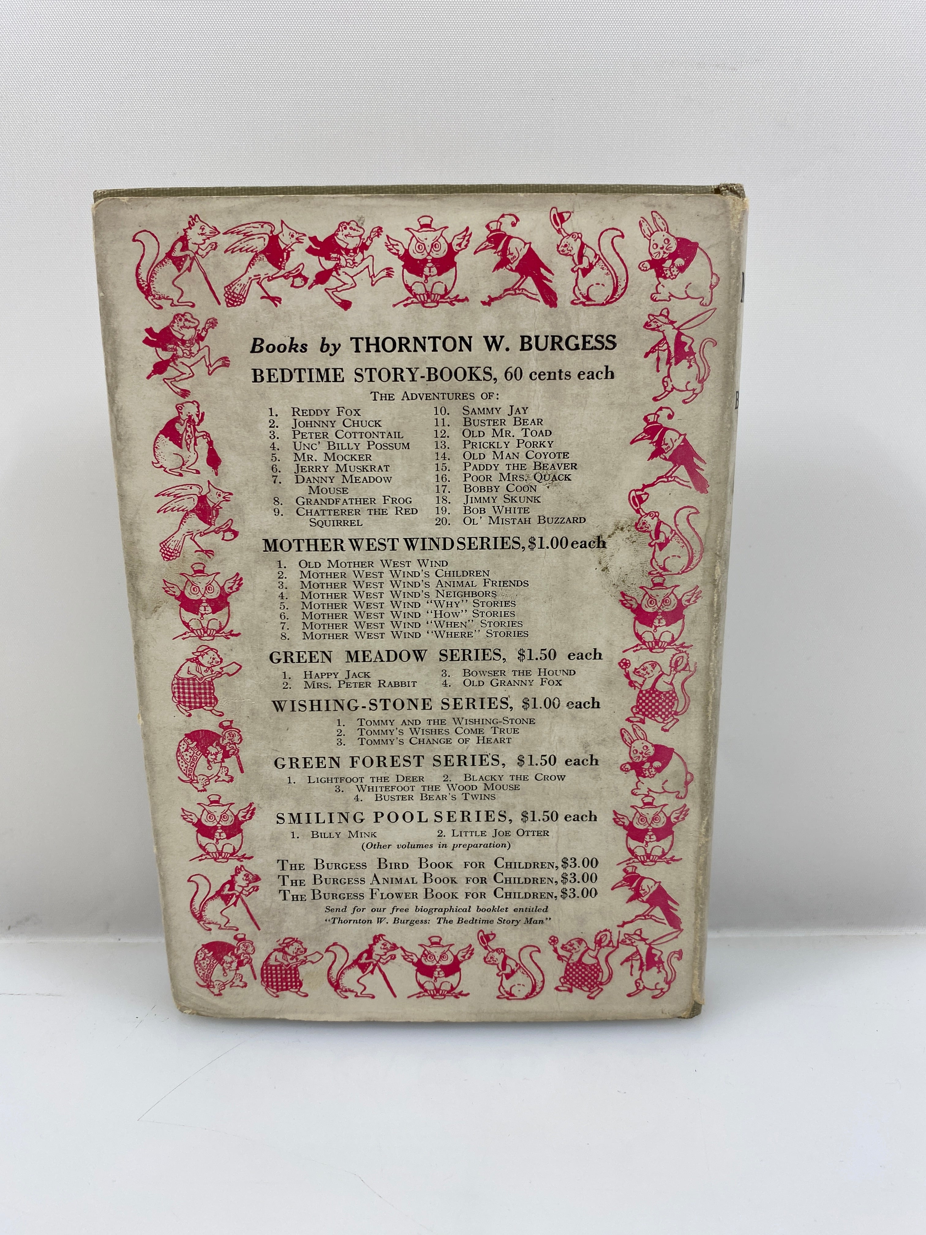The Adventures of Old Mr. Toad by Burgess 1923 HCDJ