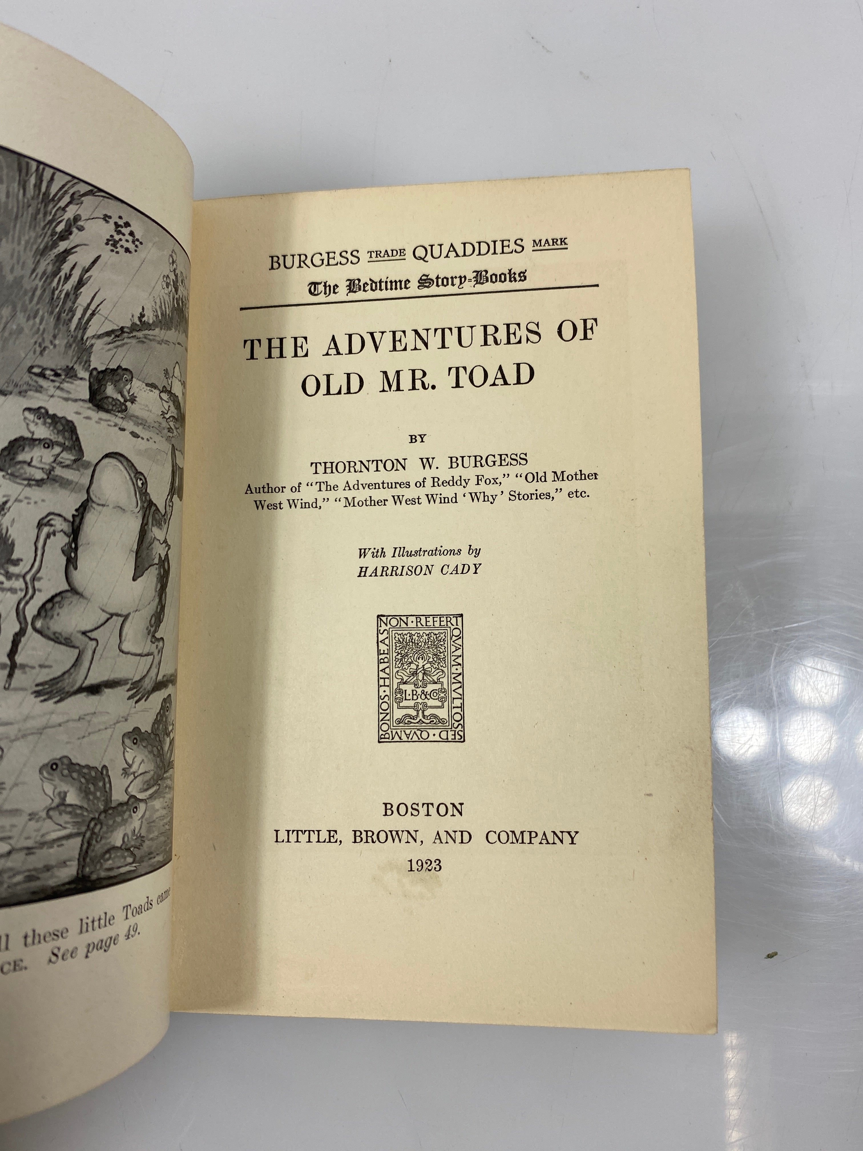 The Adventures of Old Mr. Toad by Burgess 1923 HCDJ