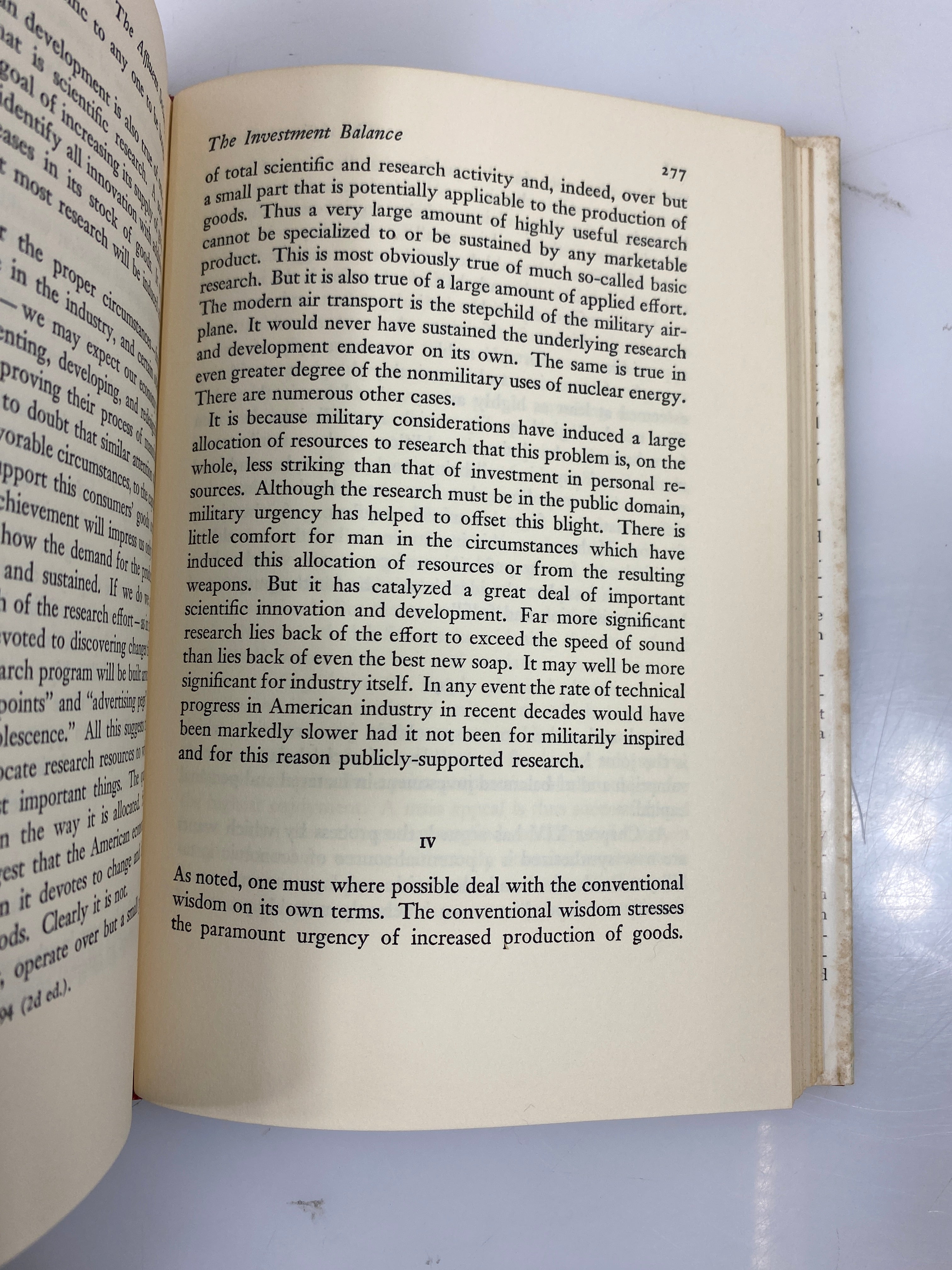 The Affluent Society by John Galbraith 1958 HCDJ
