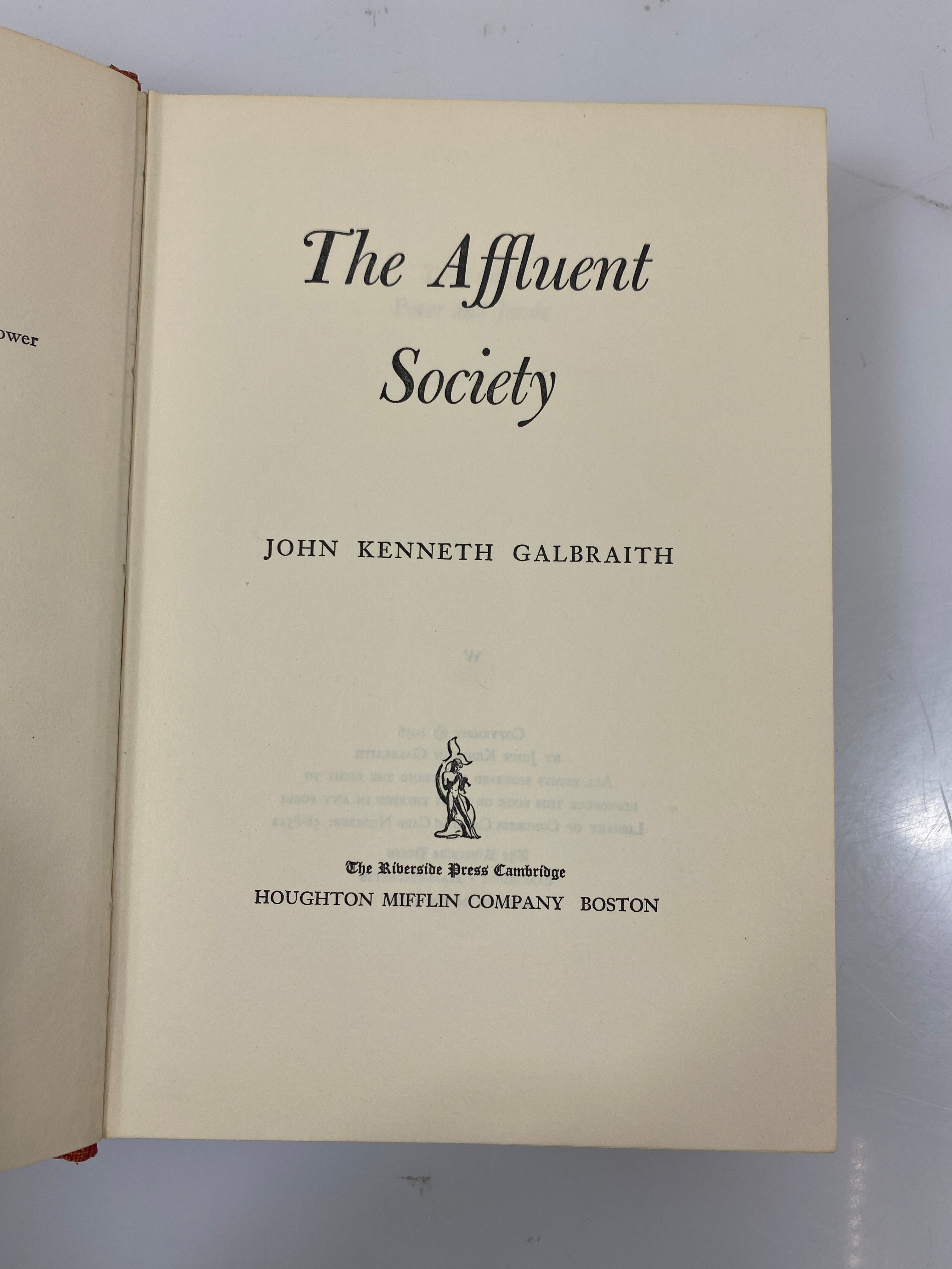 The Affluent Society by John Galbraith 1958 HCDJ