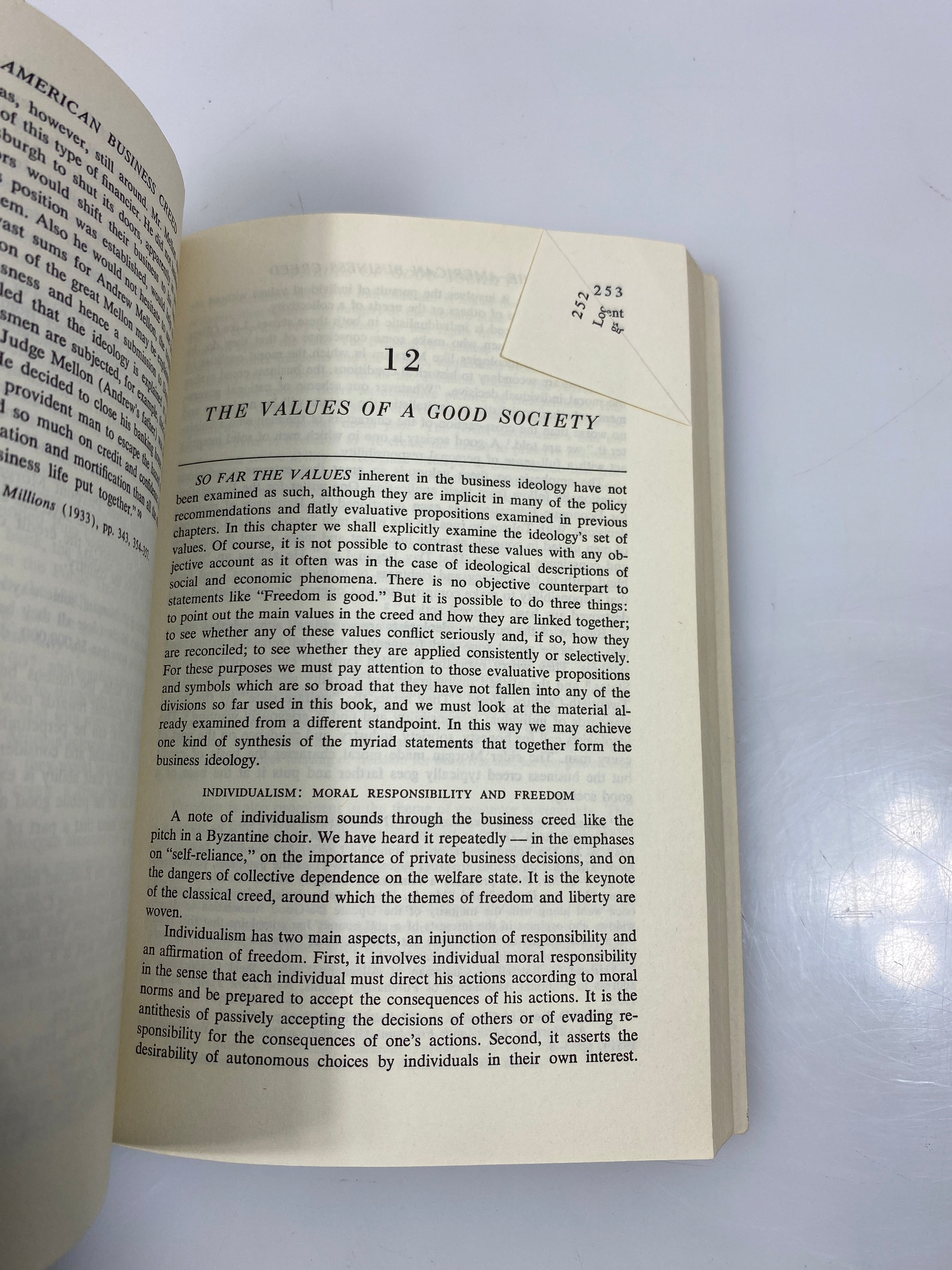 The American Business Creed Sutton/Harris/Kaysen/Tobin Ex-library 1962 HC