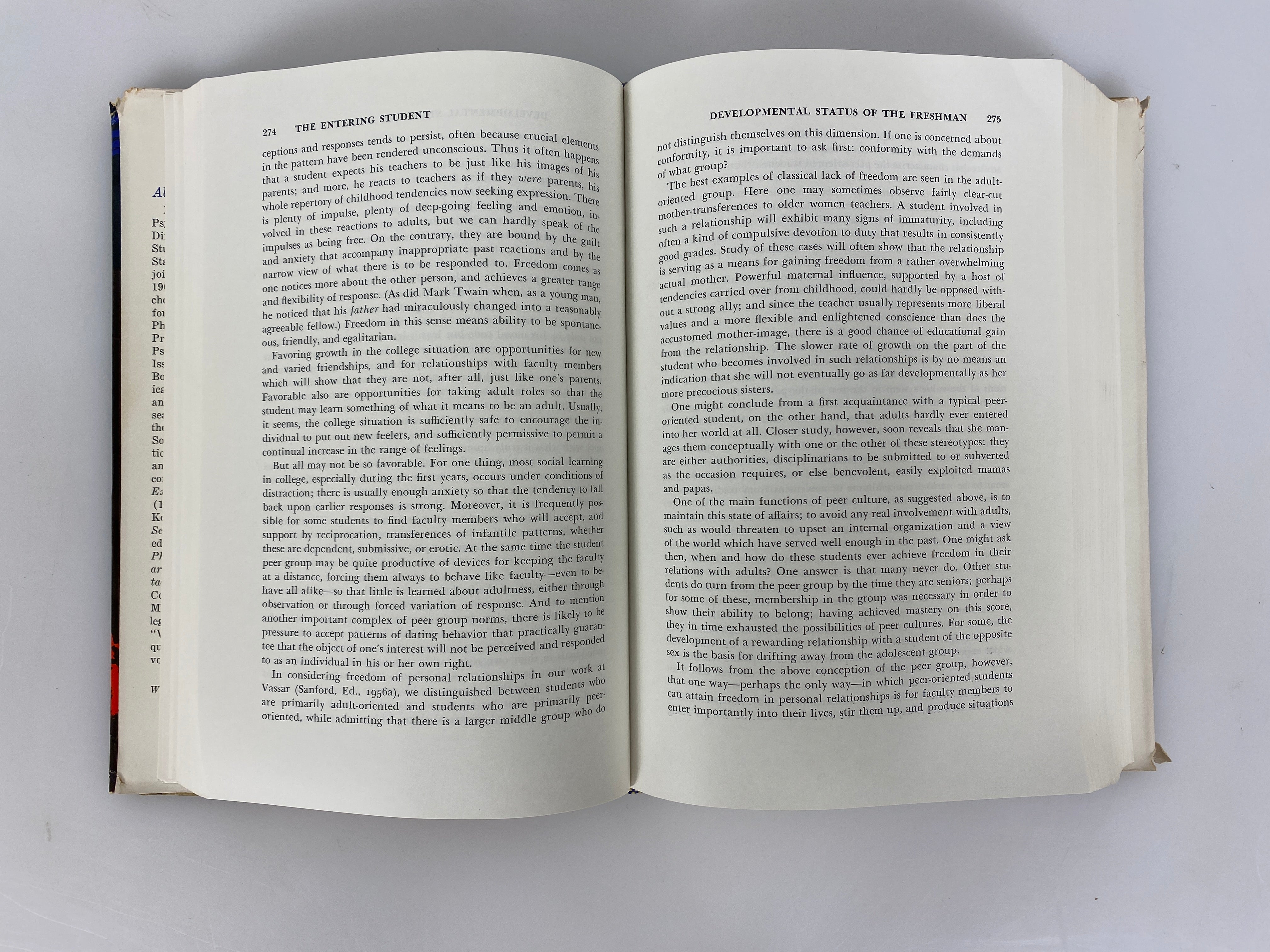 The American College by Nevitt Sanford 1962 Vintage HC DJ