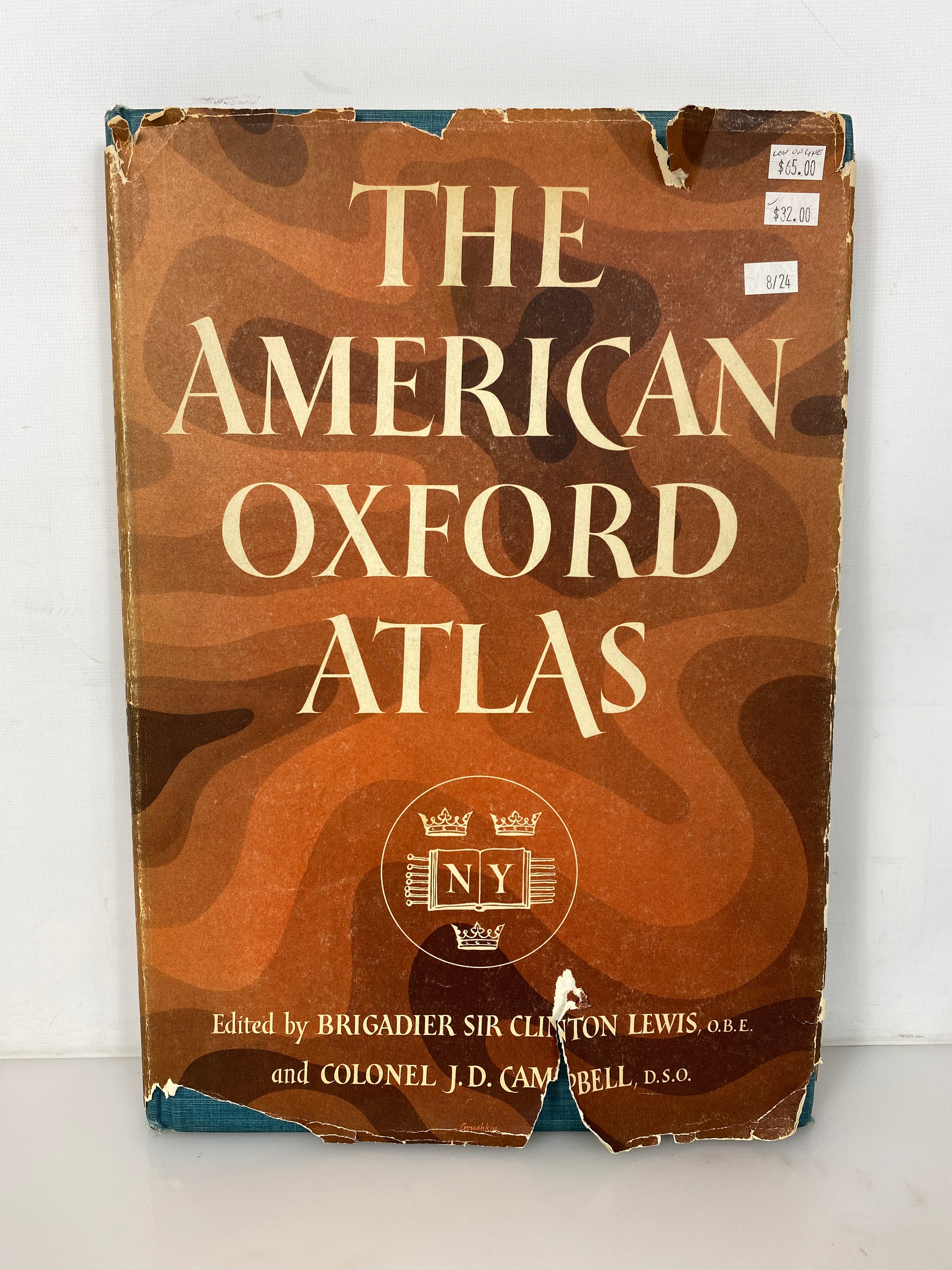 The American Oxford Atlas 1951 by Lewis/Campbell Vintage HC DJ