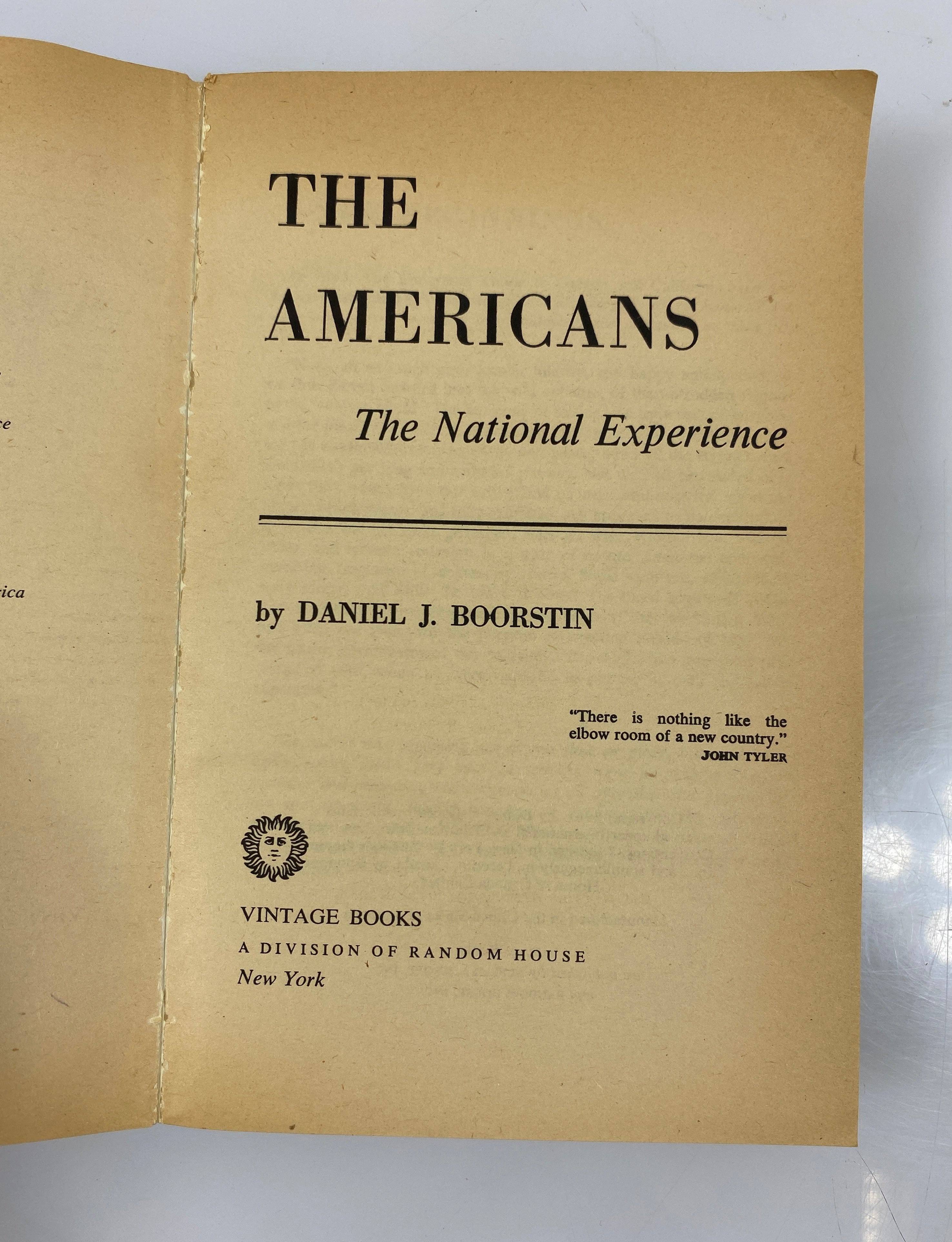 The Americans: The National Experience by Boorstin Vintage Books 1965 SC