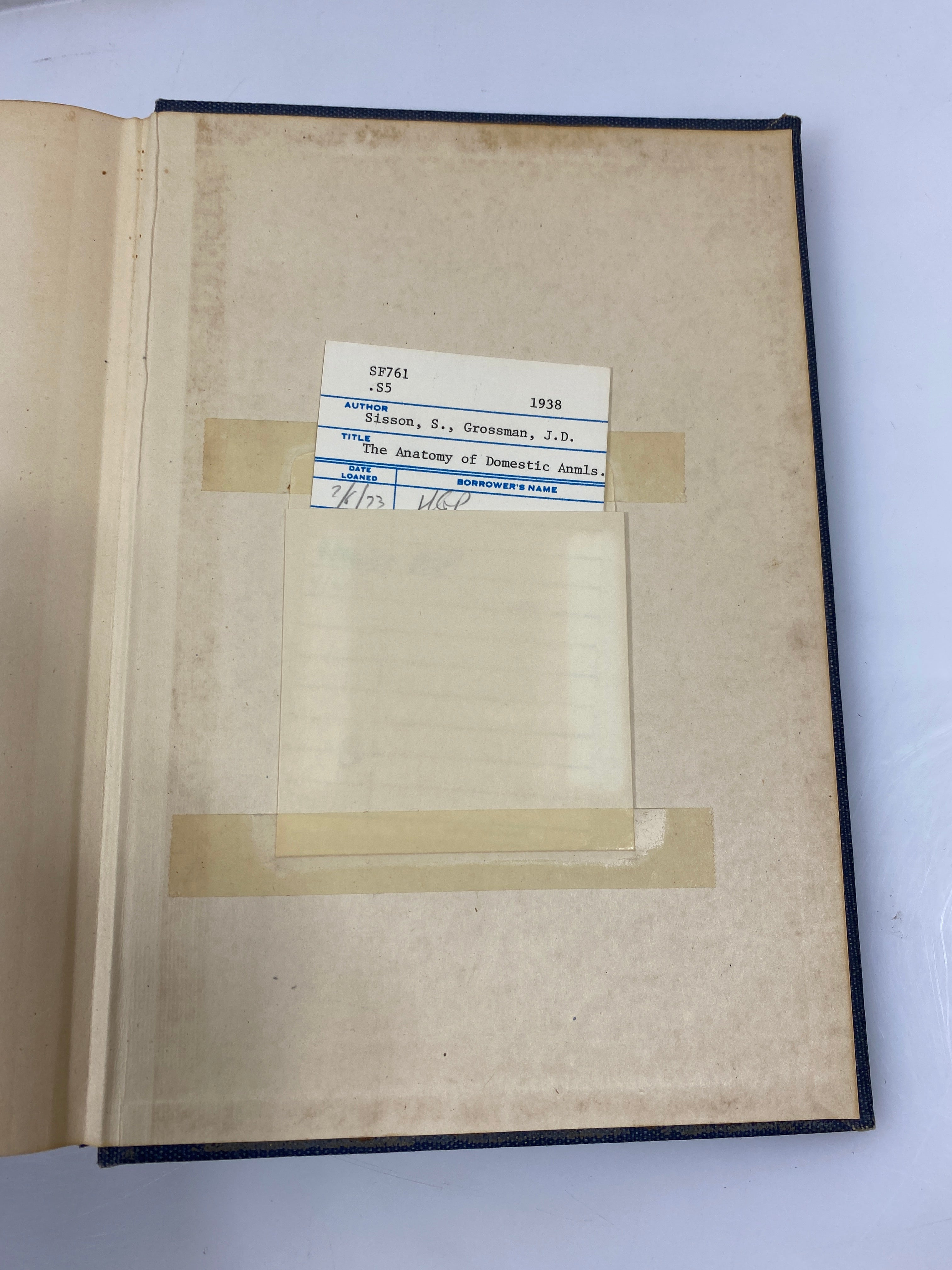 The Anatomy of the Domestic Animals by Sisson/Grossman Ex-library 1948 HC