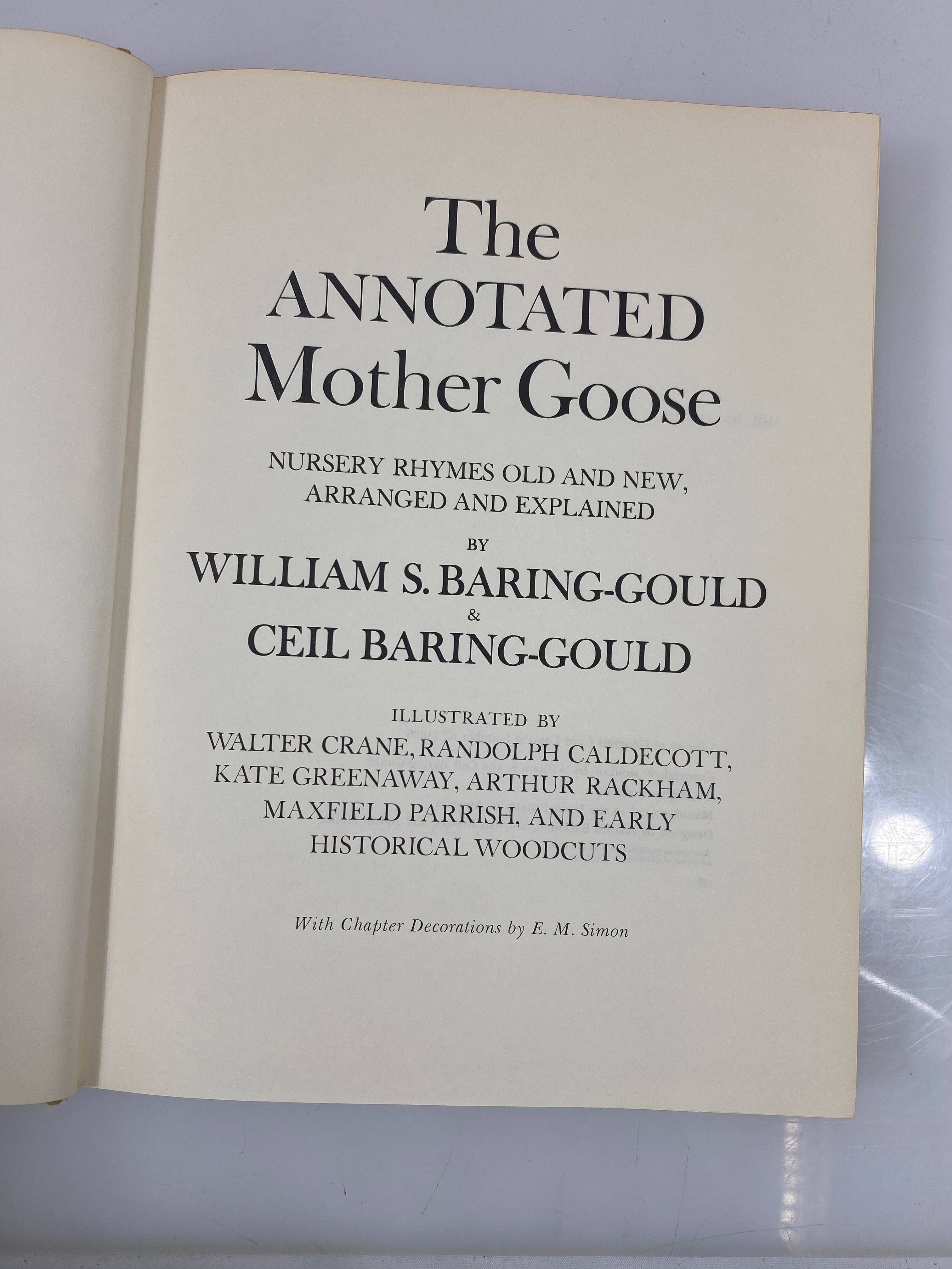 The Annotated Mother Goose Baring-Gould 1962 HC