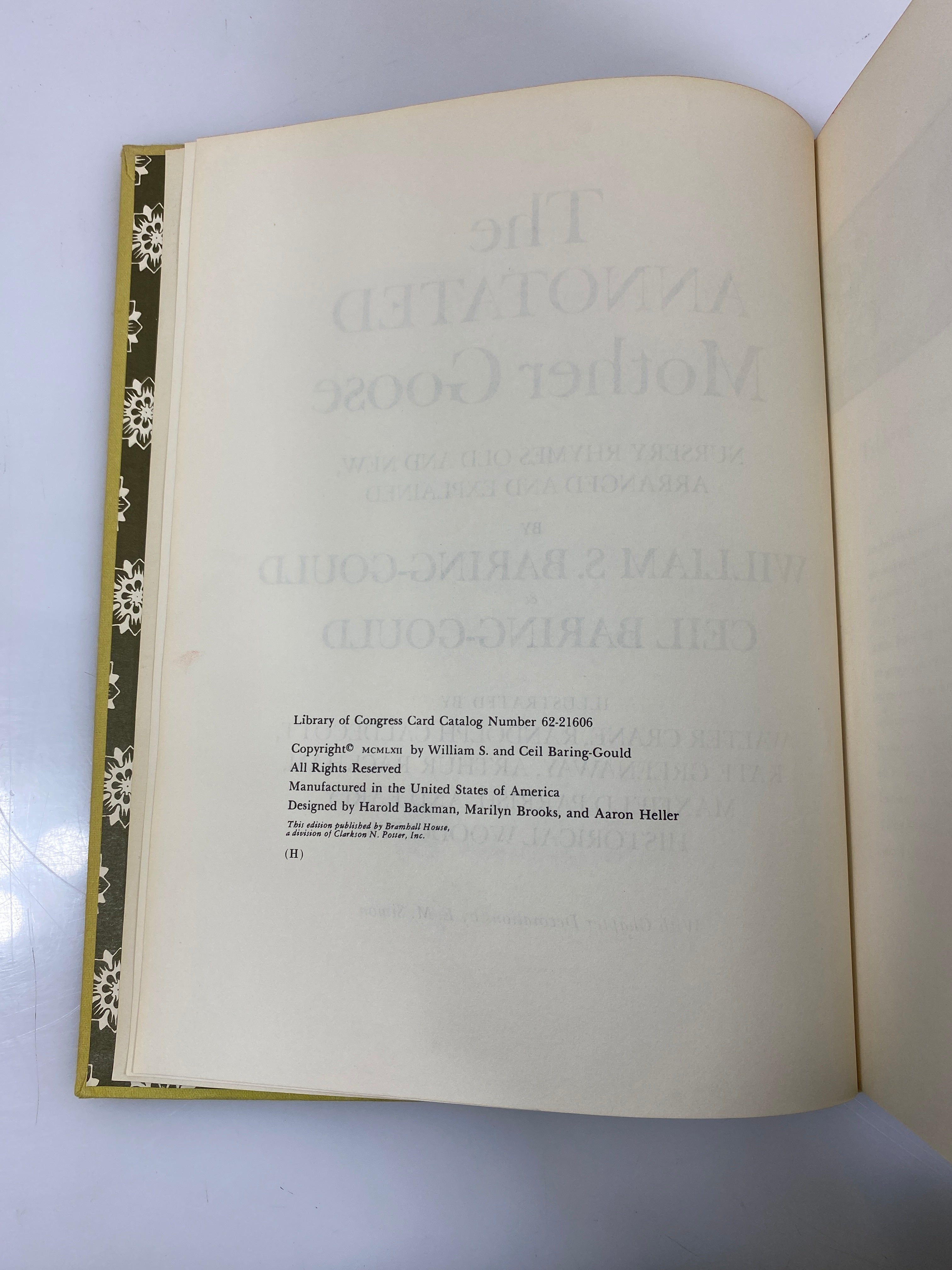The Annotated Mother Goose Baring-Gould 1962 HC