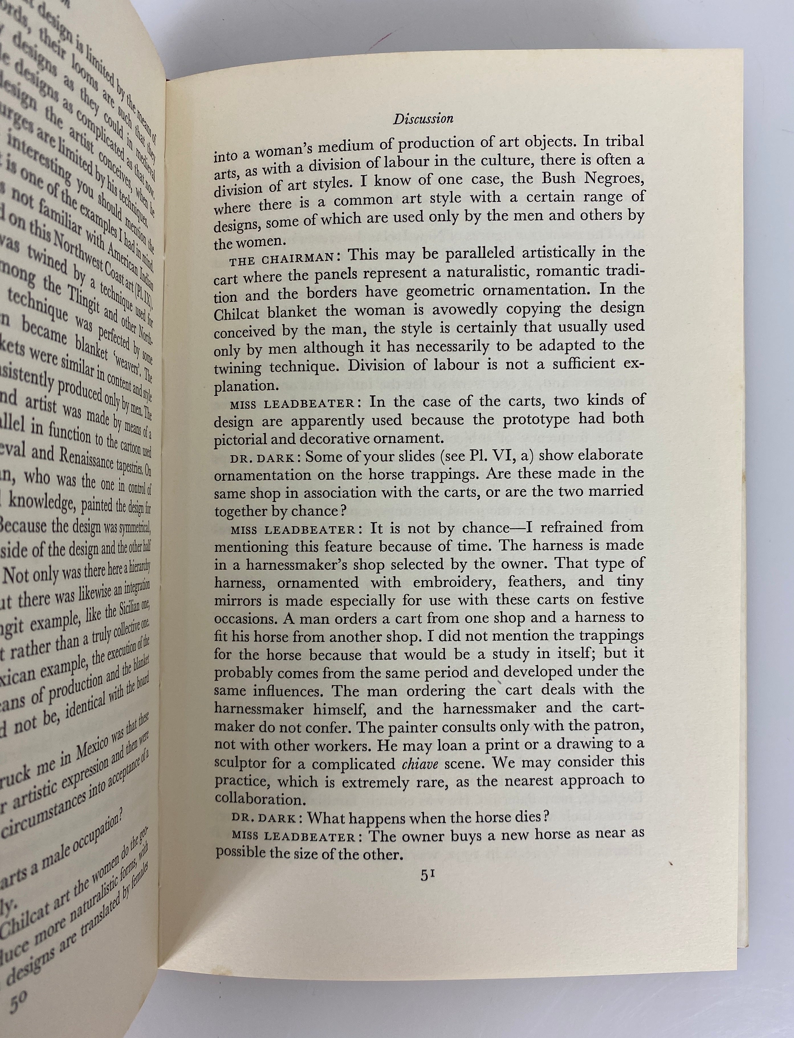 The Artist in Tribal Society by Marian Smith 1961 HC DJ