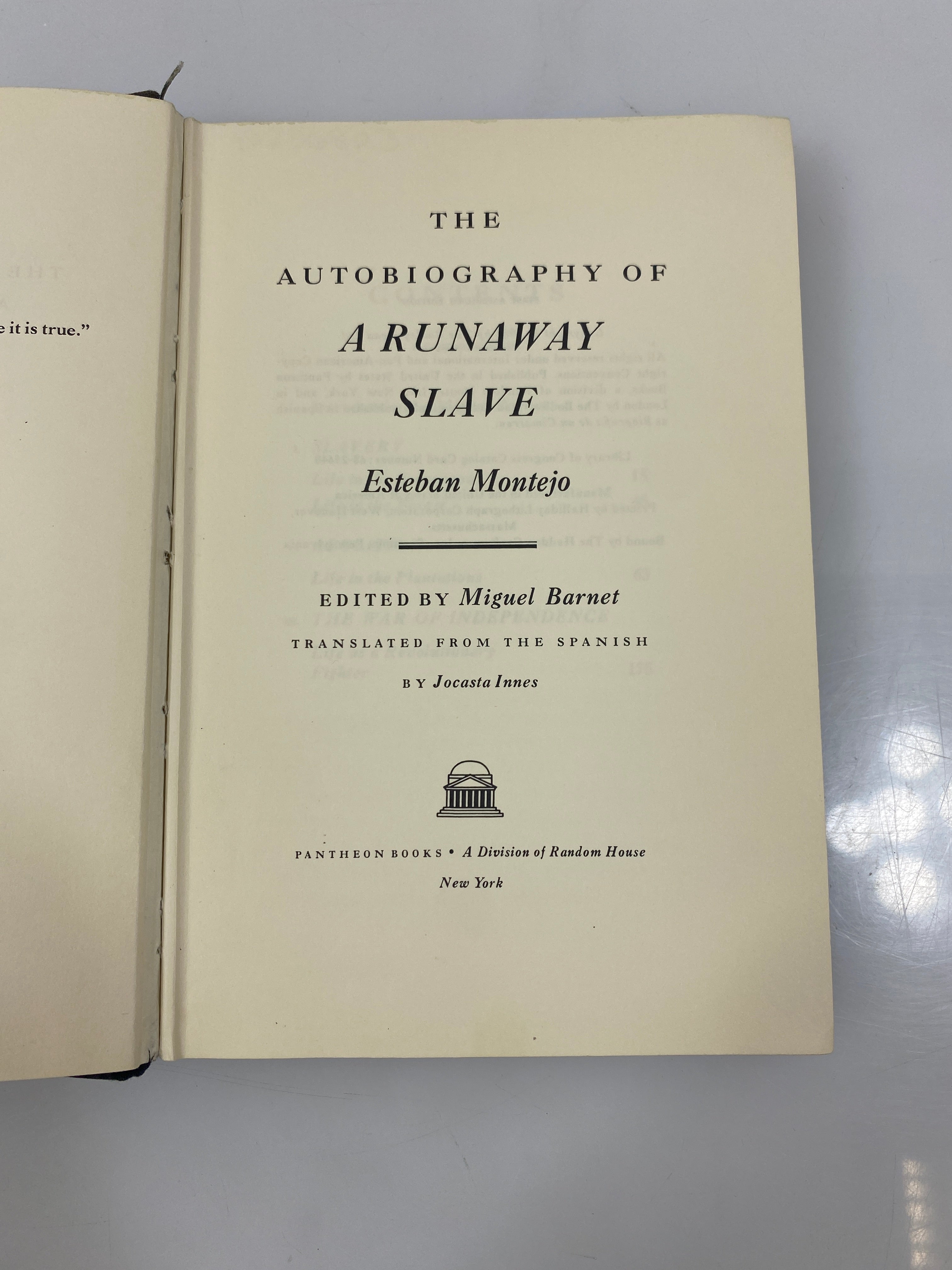 The Autobiography of a Runaway Slave by Montejo Ex-library 1968 HC