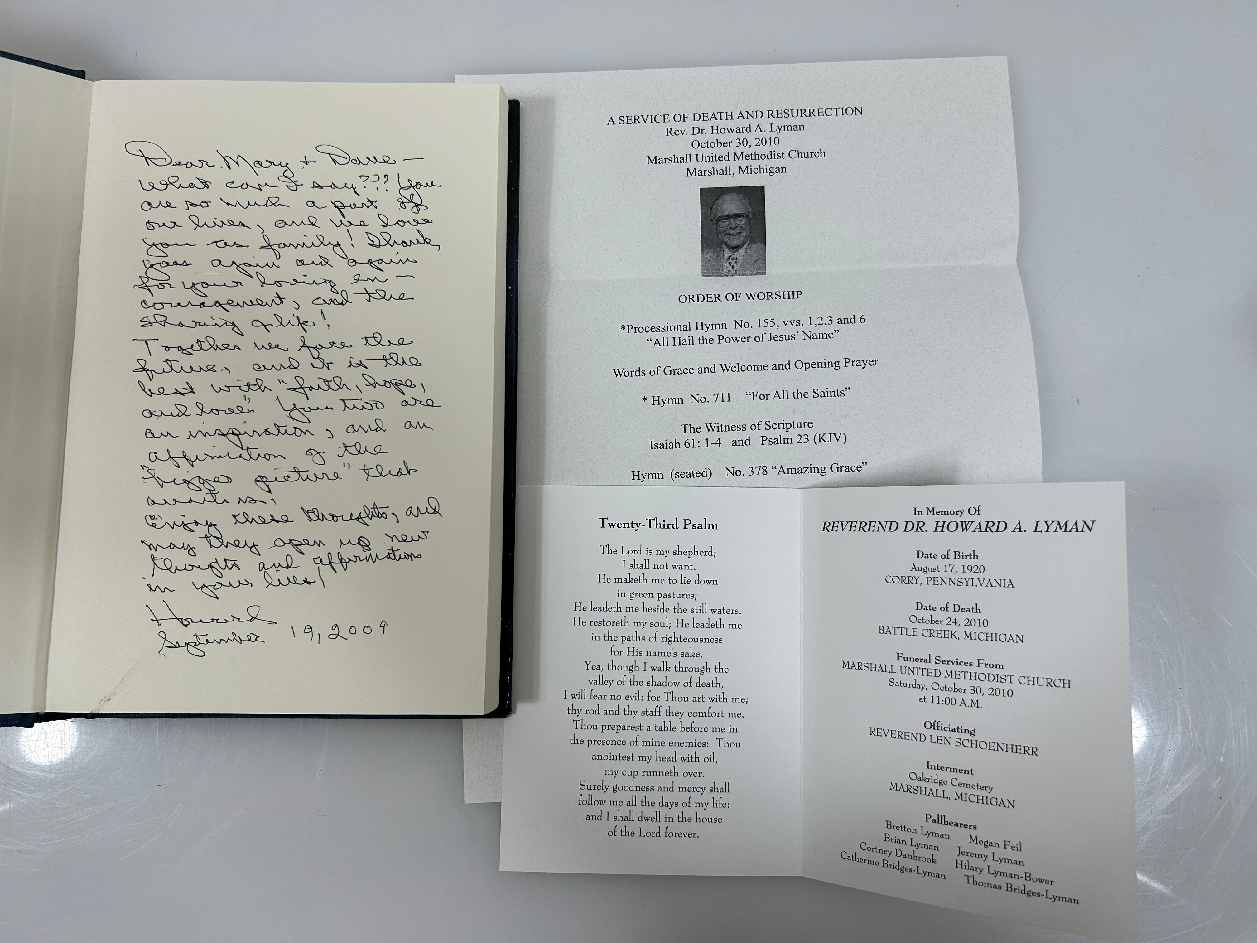 The Bigger Picture signed by Howard A Lyman with ephemera HCDJ