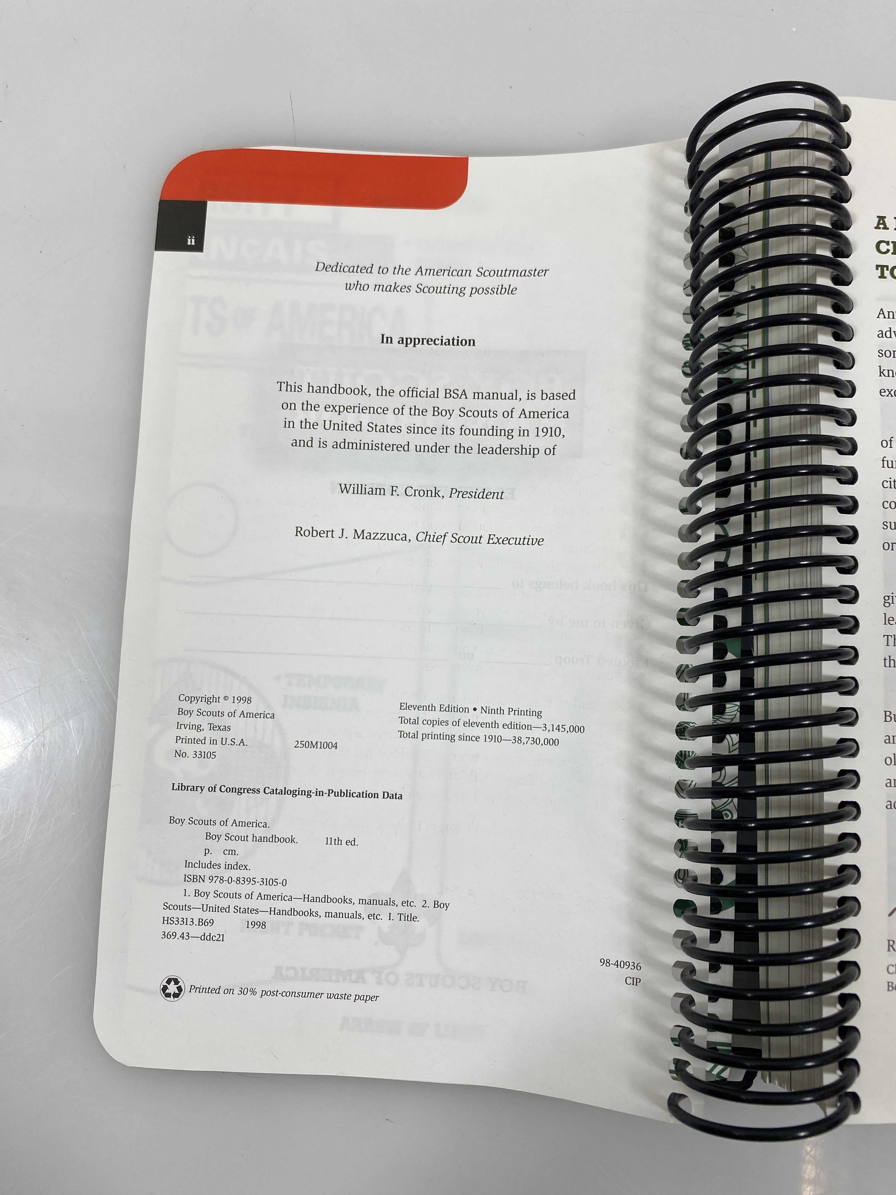 The Boy Scout Handbook 1998 Spiral Bound