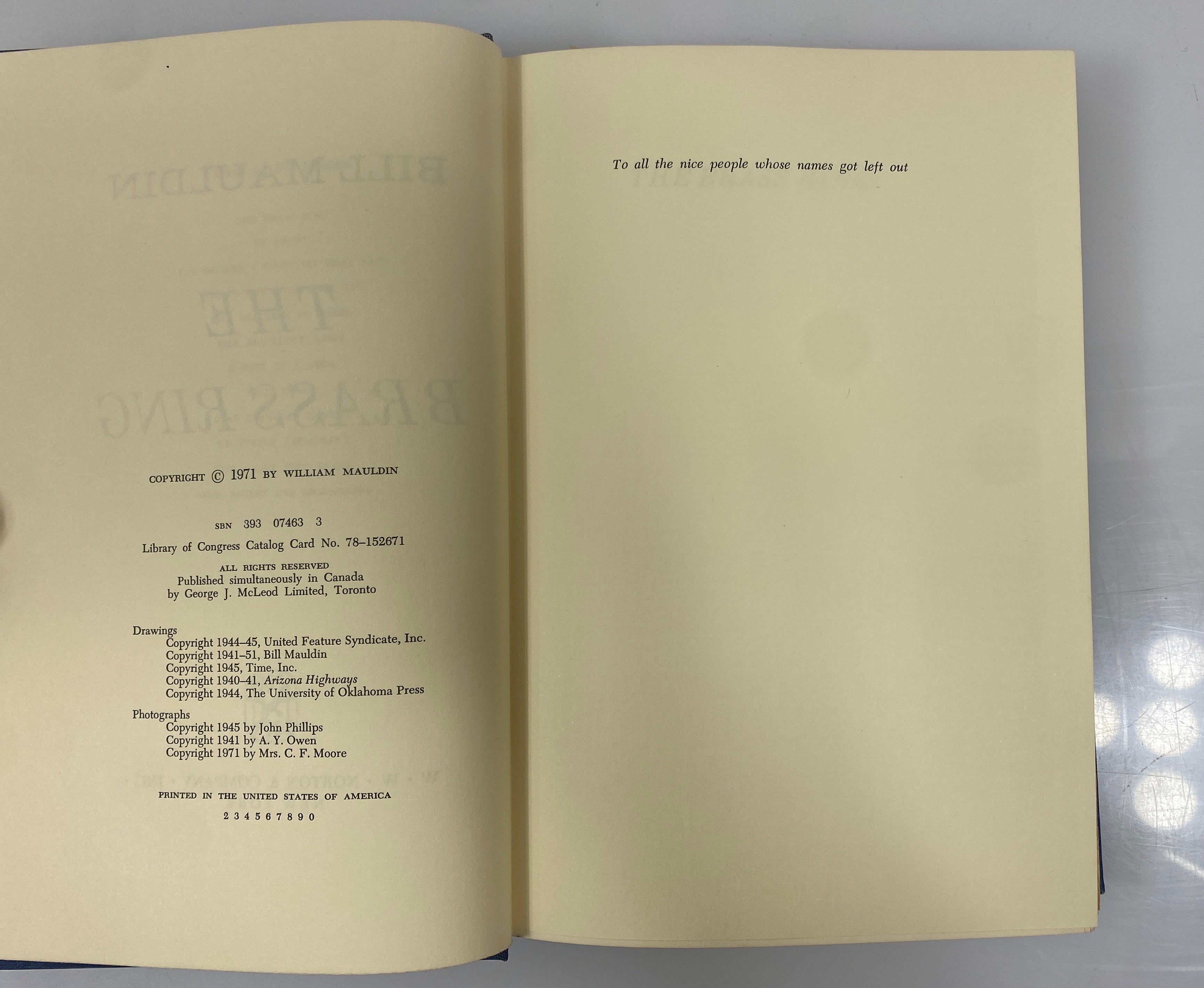 The Brass Ring by Bill Mauldin 1971 DJ HC