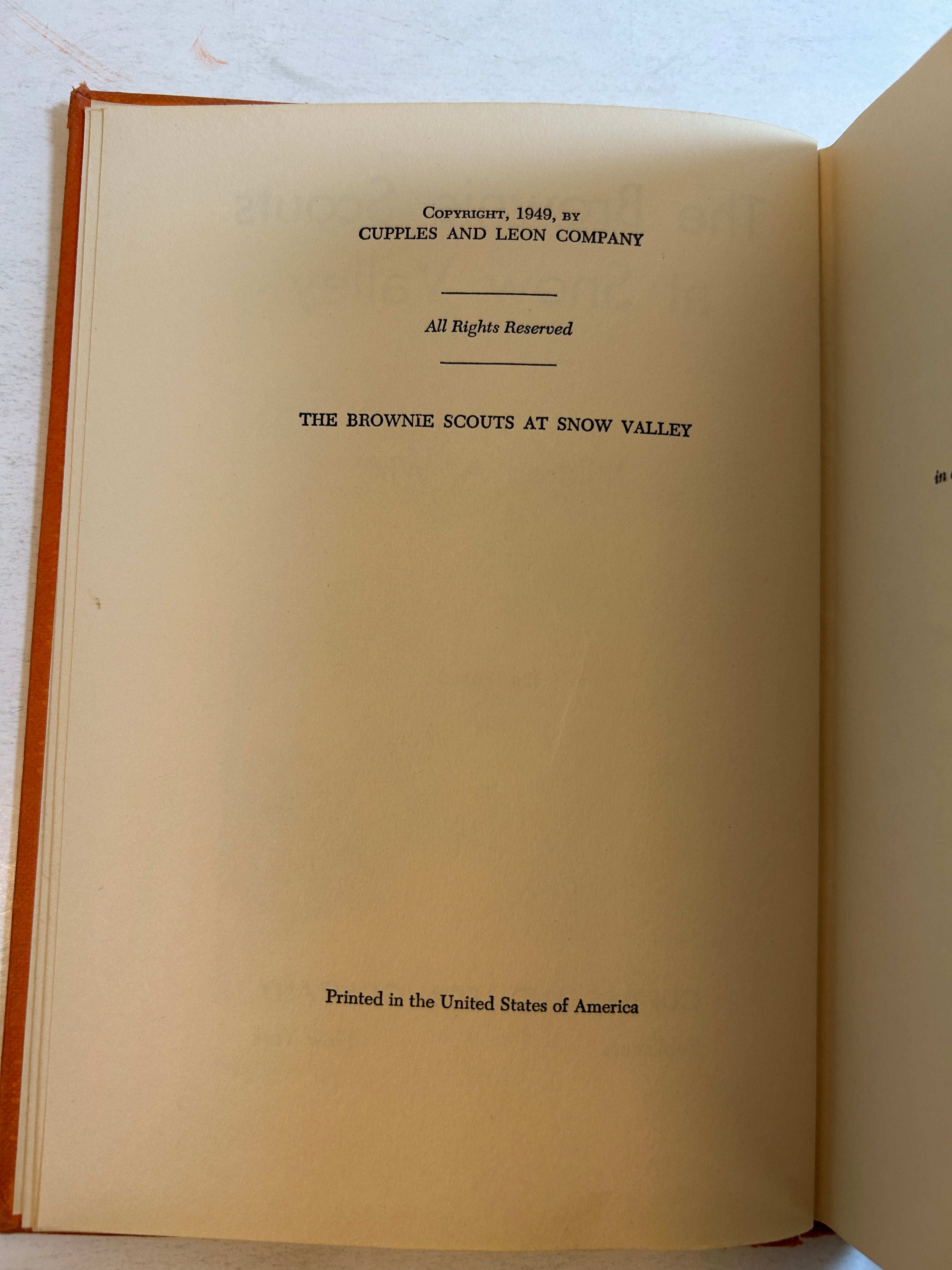 The Brownie Scouts at Snow Valley by Mildred A. Wirt Cupples & Leon Co 1949 HC