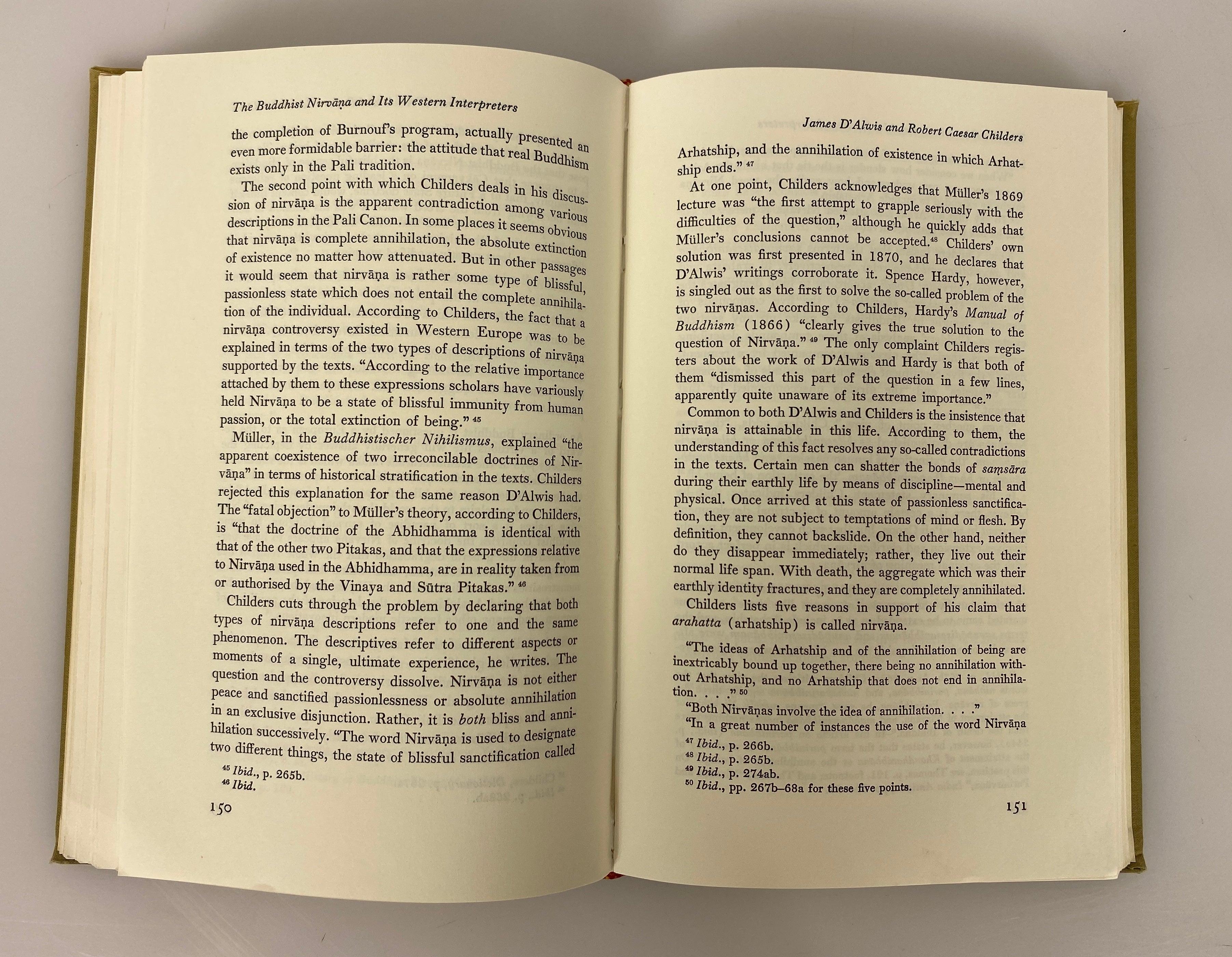 The Buddhist Nirvana & Its Western Interpreters  by Welbon 1968 Ex-Library HC