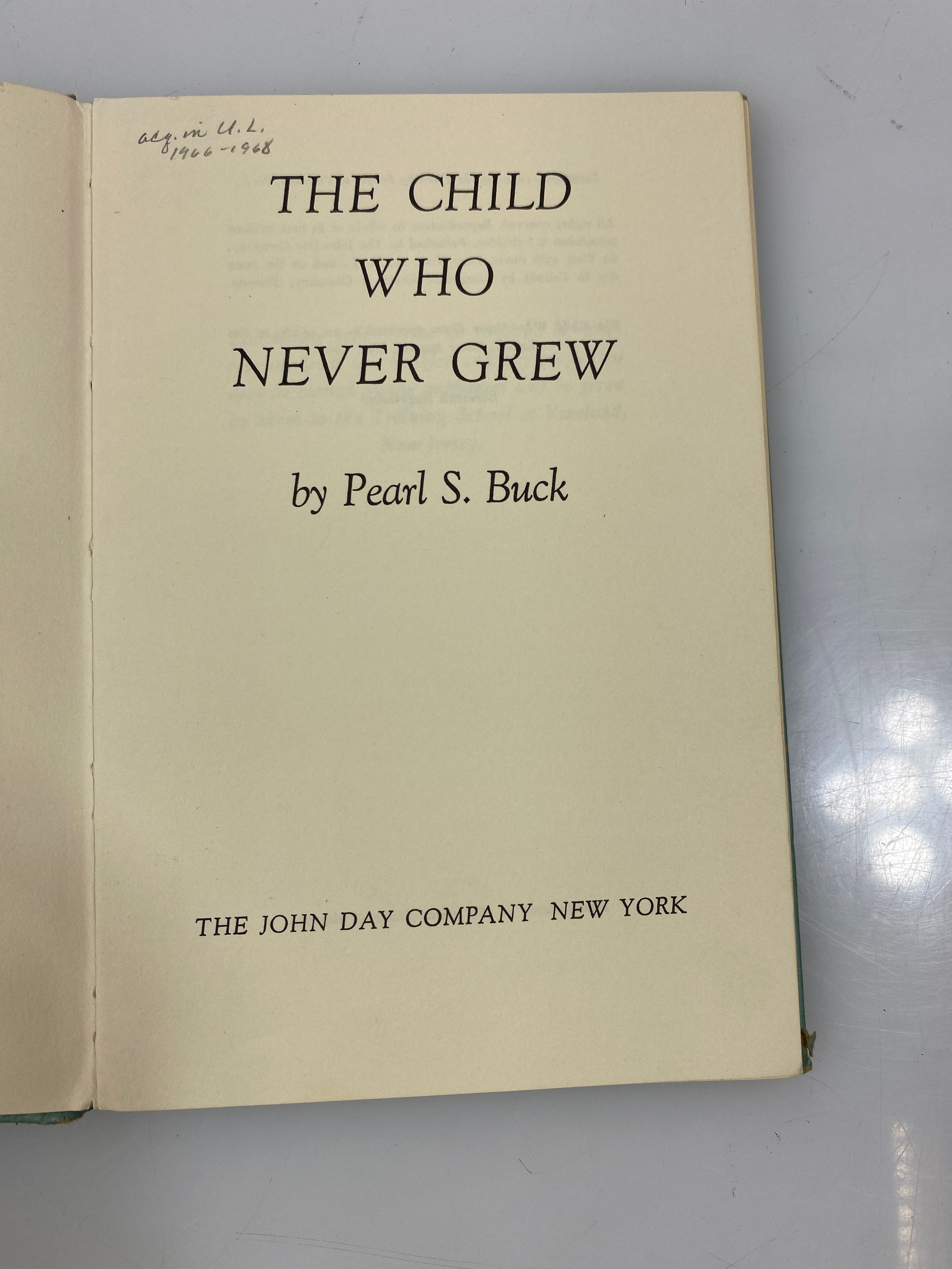 The Child Who Never Grew Up by Buck Ex-library 1950 HC