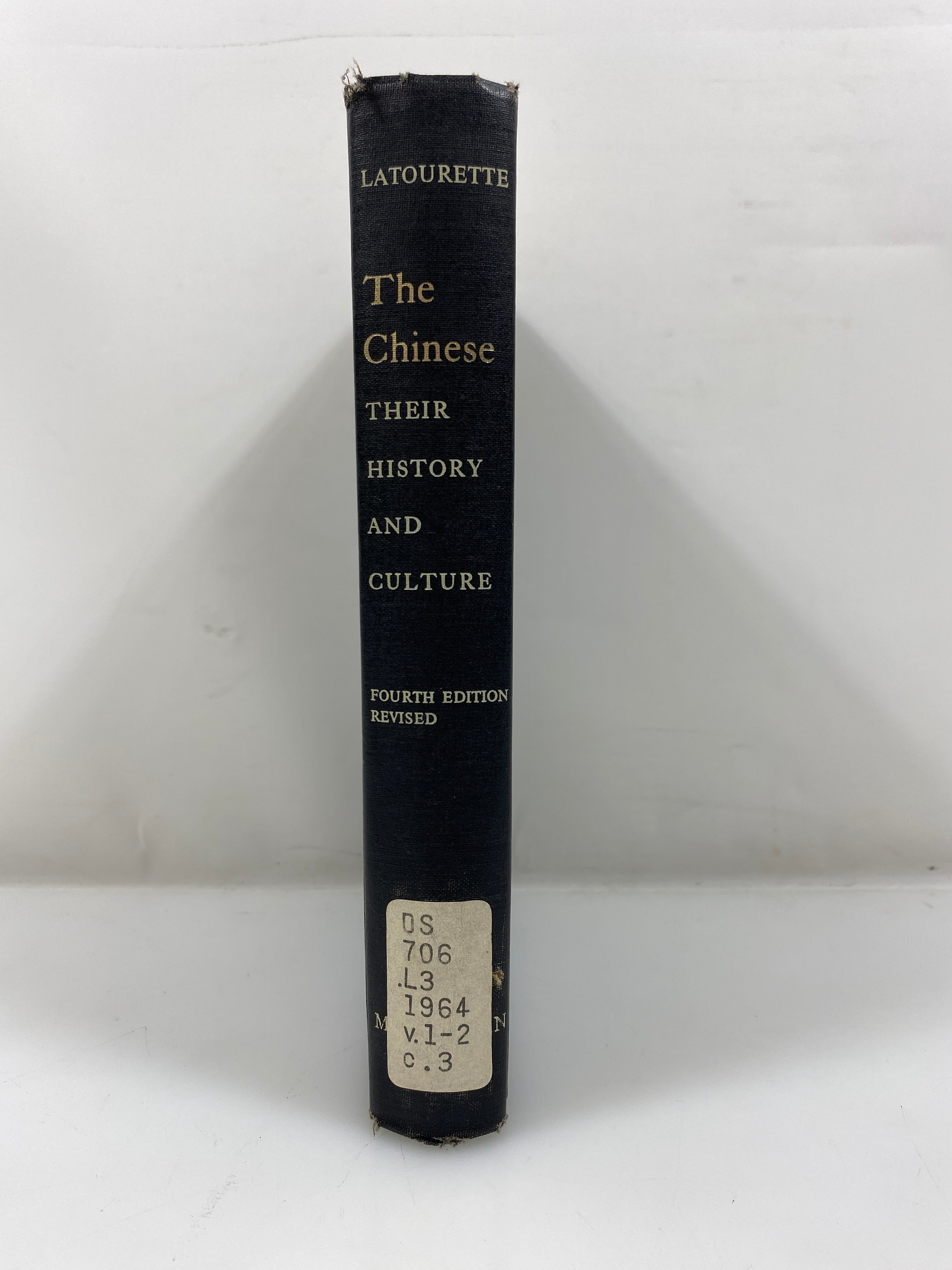 The Chinese Their History and Culture by Latourette 4th Ed. Ex-library 1964 HC