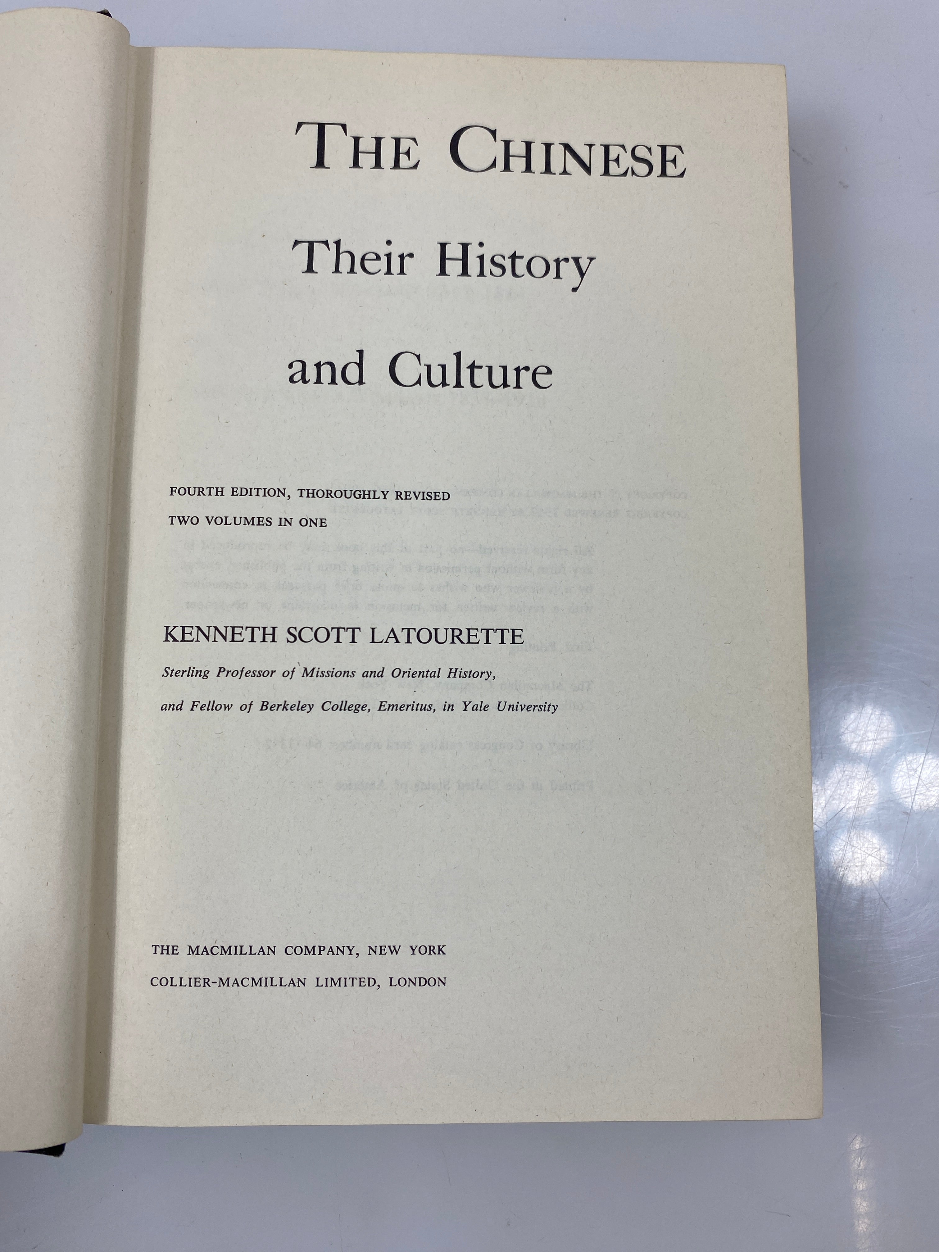 The Chinese Their History and Culture by Latourette 4th Ed. Ex-library 1964 HC