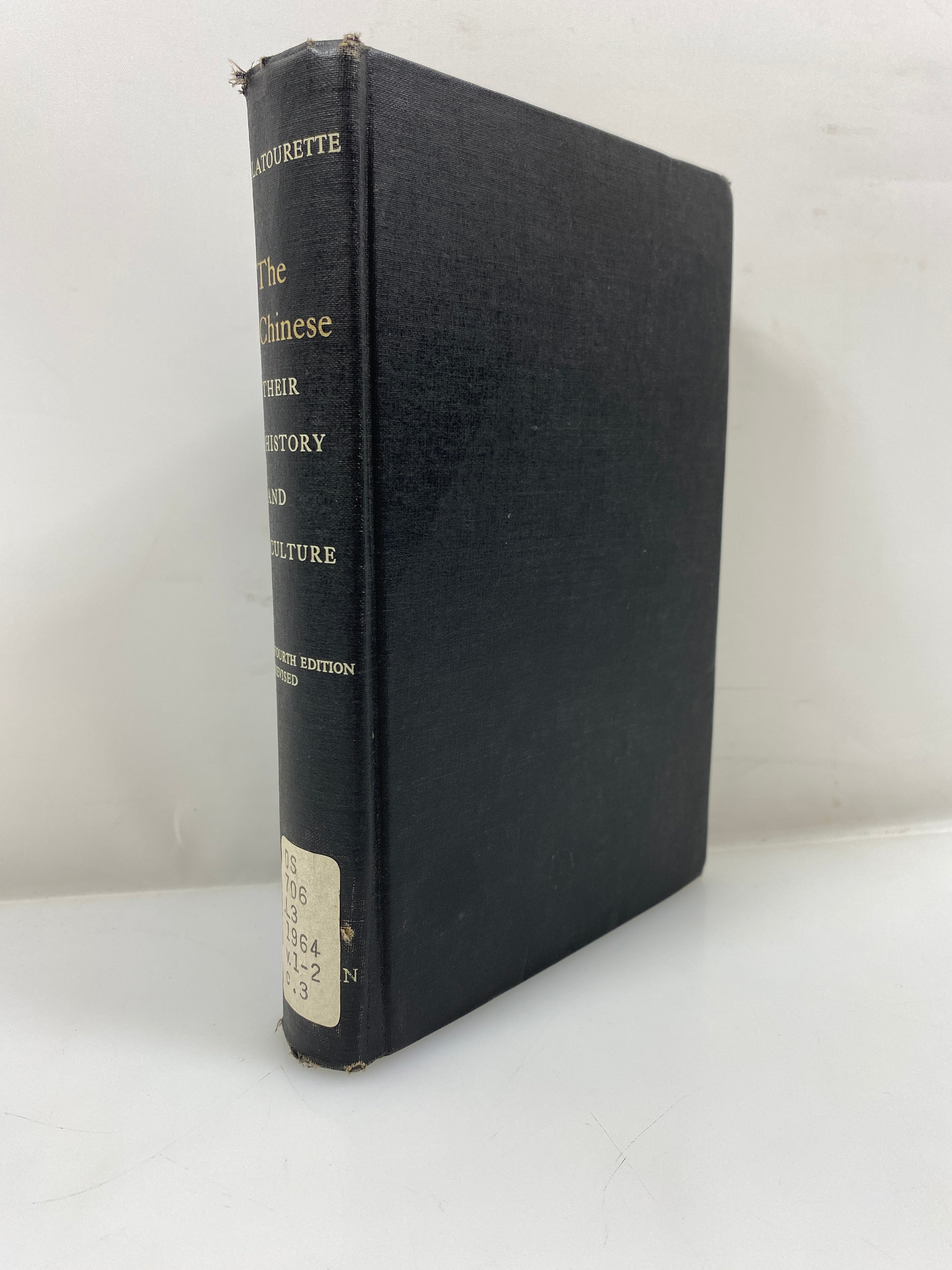 The Chinese Their History and Culture by Latourette 4th Ed. Ex-library 1964 HC