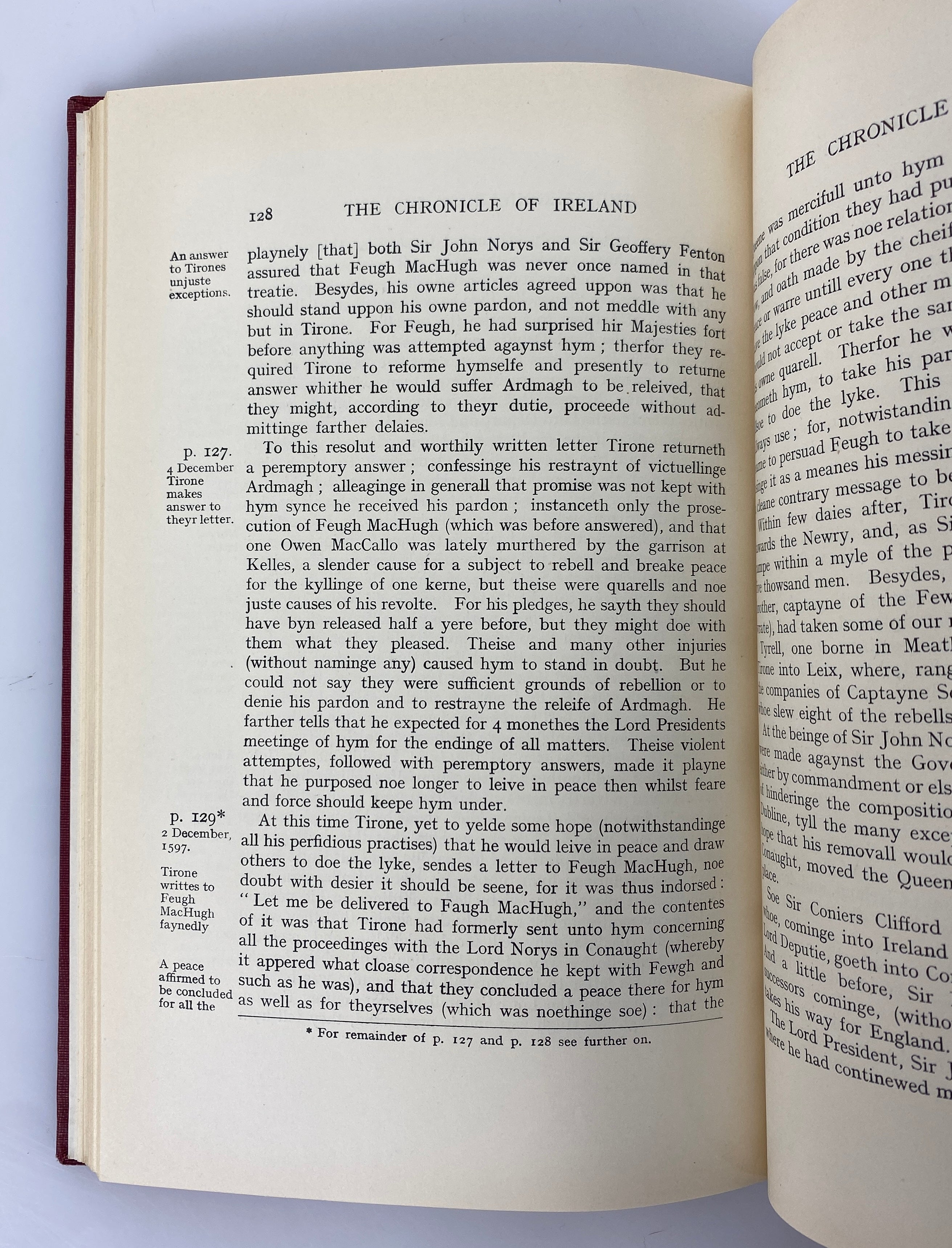 The Chronicle of Ireland 1584-1608 by James Perrott 1933 Ex-Library HC